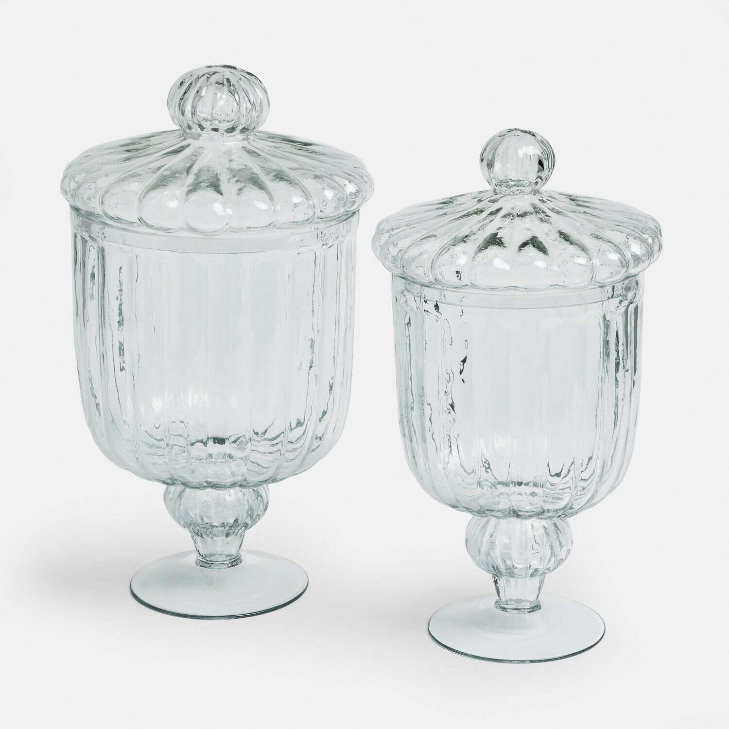 Lot de 2 bonbonnières en verre Mélomiane