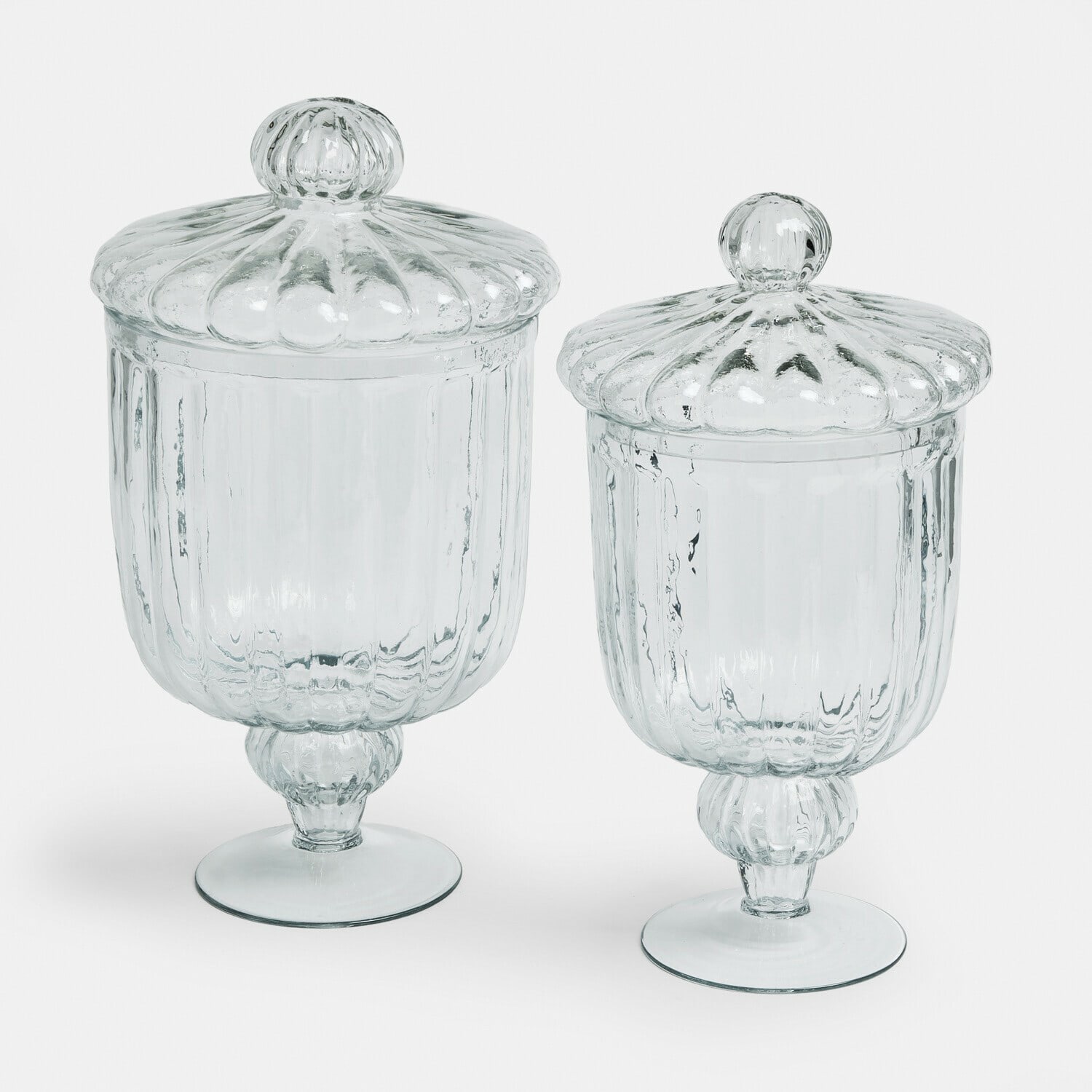 Lot de 2 bonbonnières en verre Mélomiane