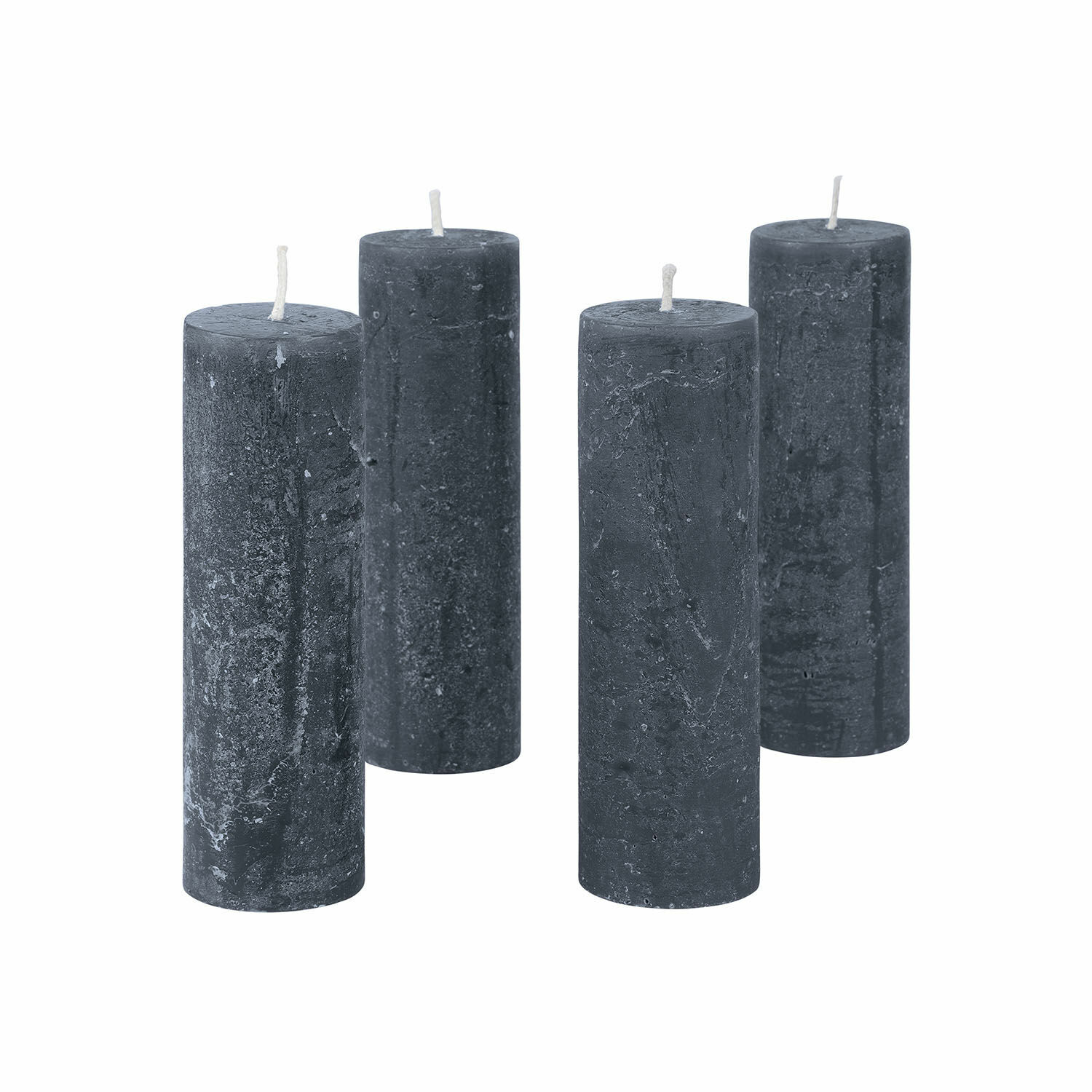 anthracite Lot de 4 bougies Muriel anthracite en cire, décoration d'intérieur et ambiance relaxante