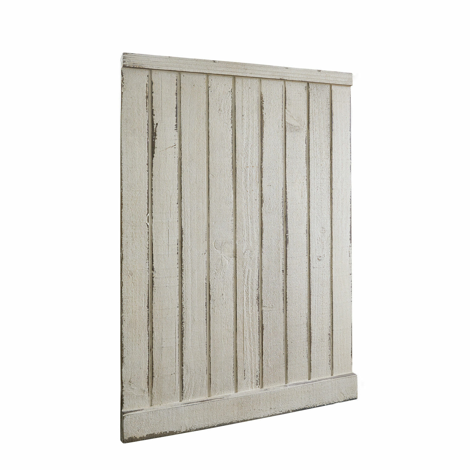 Panneau Lia Panneau en bois blanc avec texture visible, idéal pour décoration intérieure rustique