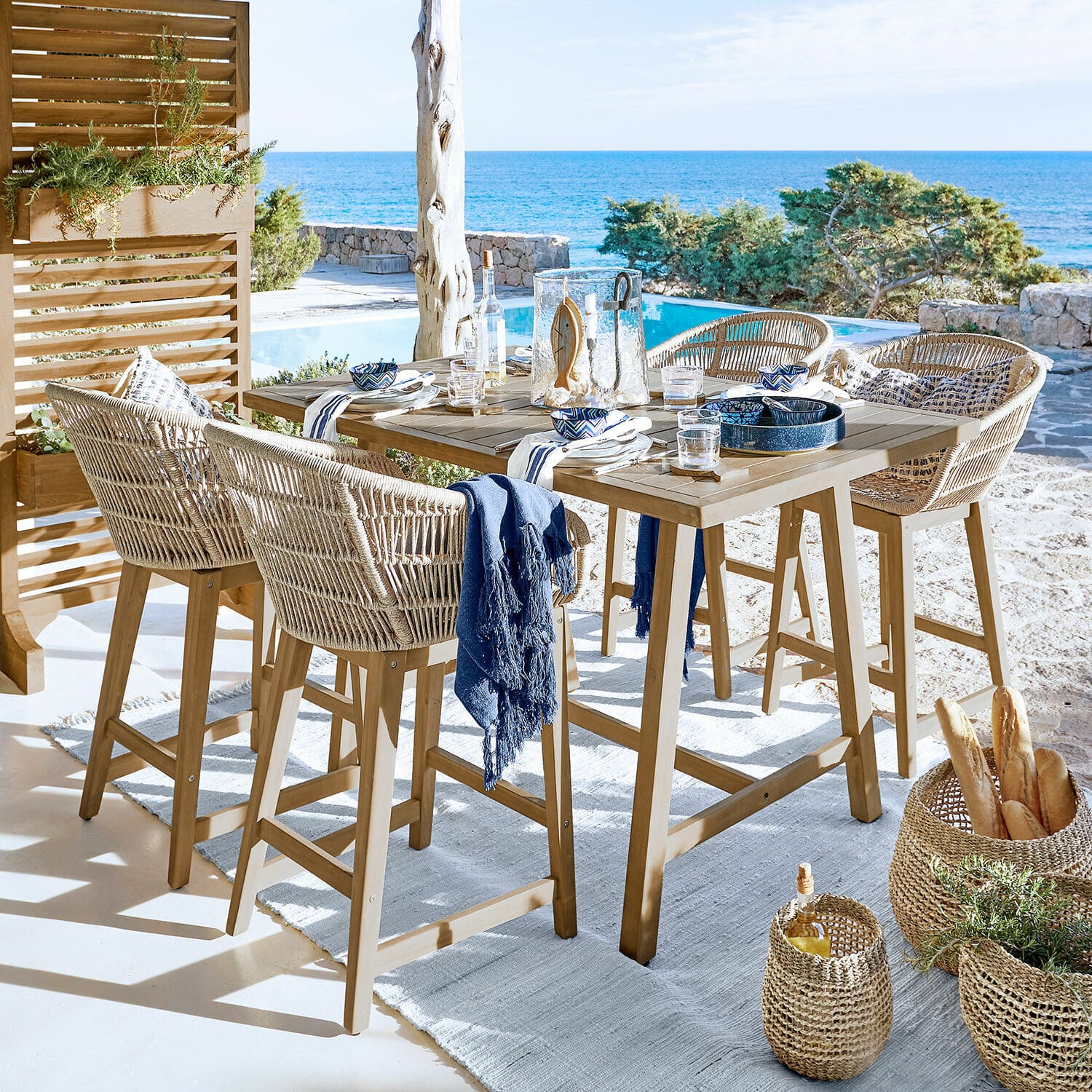 Lot de 2 tabourets de bar 100 % FSC® Saint Léonard