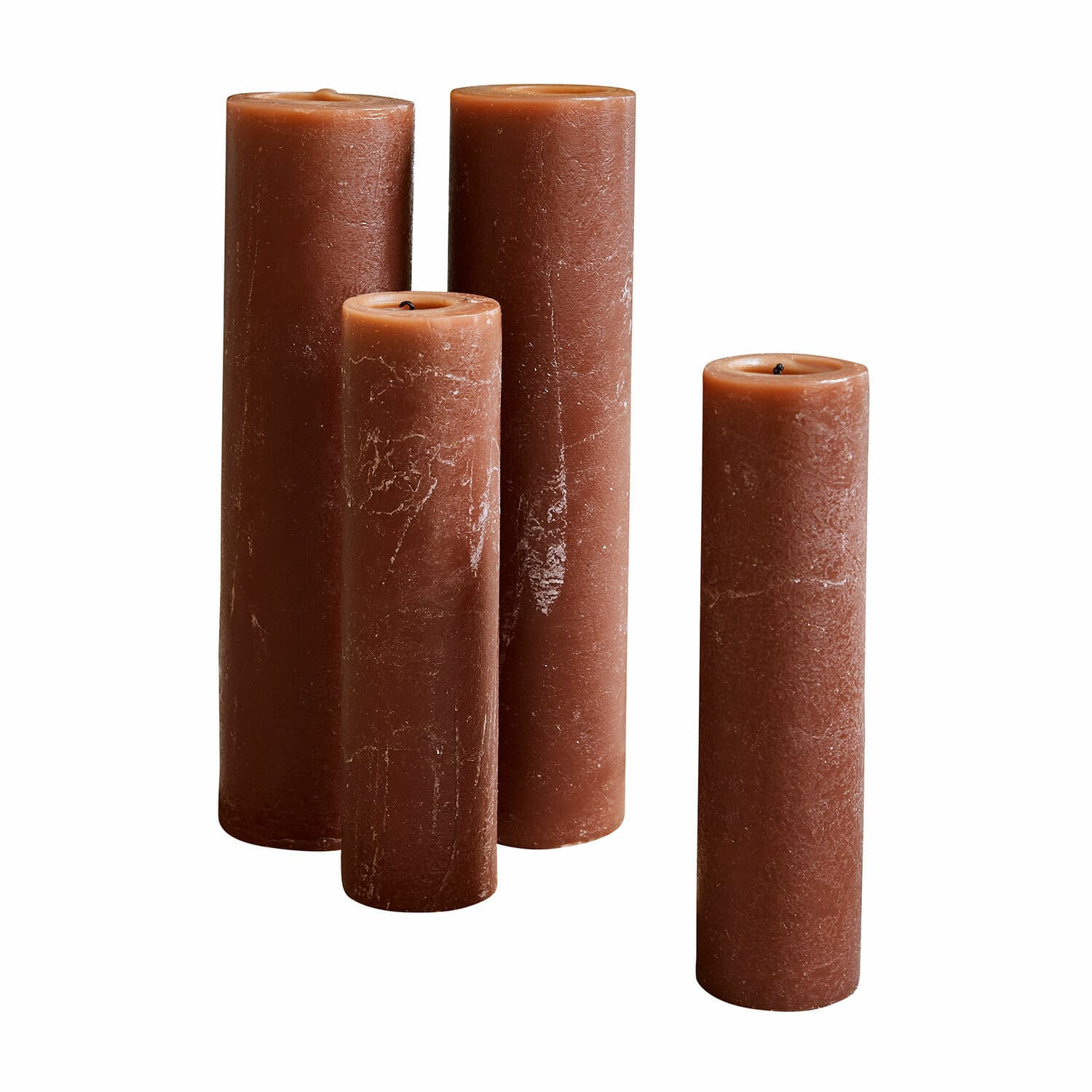 rouge rouille Lot de 4 bougies Avinal en cire rouge rouille au style rustique pour décoration intérieure