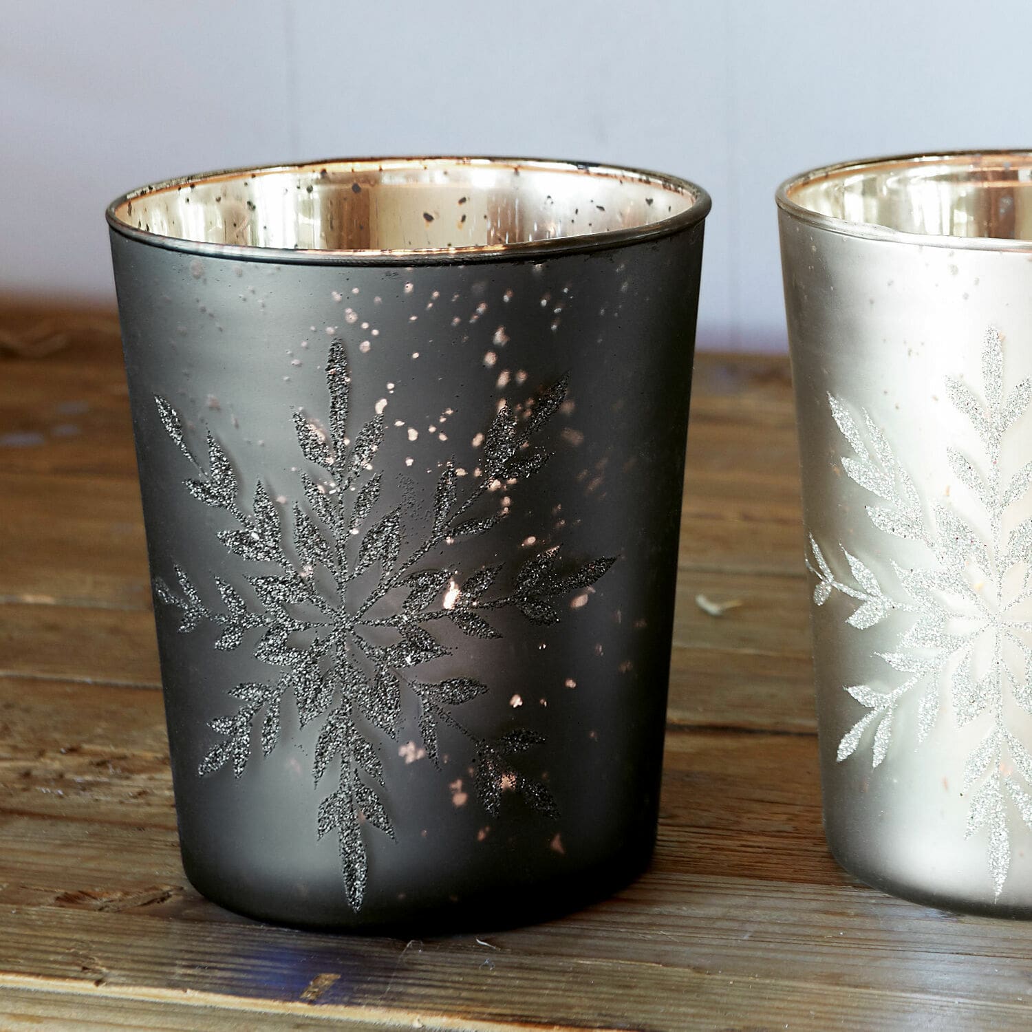Lot de 3 photophores Snowflakes