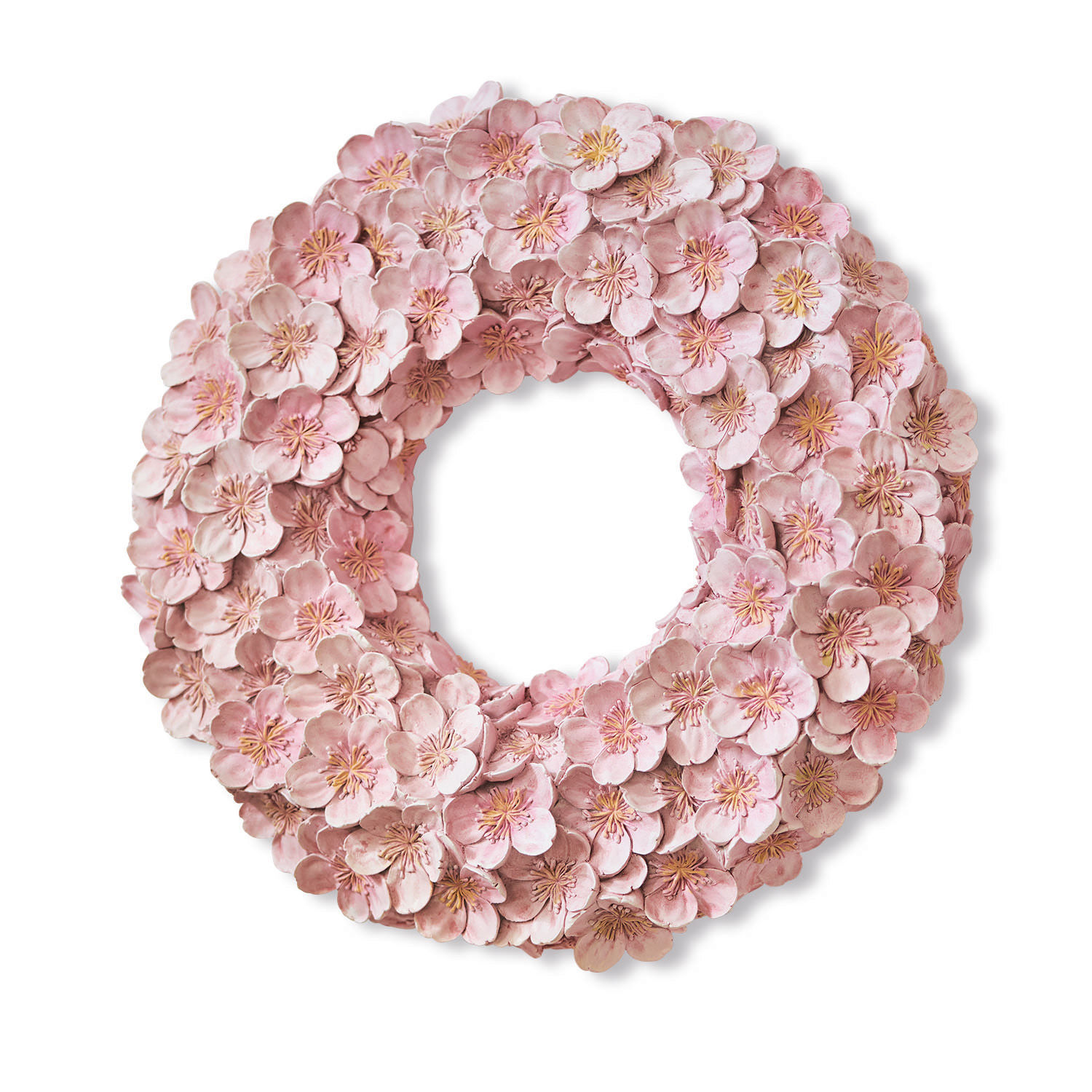 Couronne Garlan Couronne décorative en fleurs roses en tissu, parfaite pour une décoration printanière intérieure