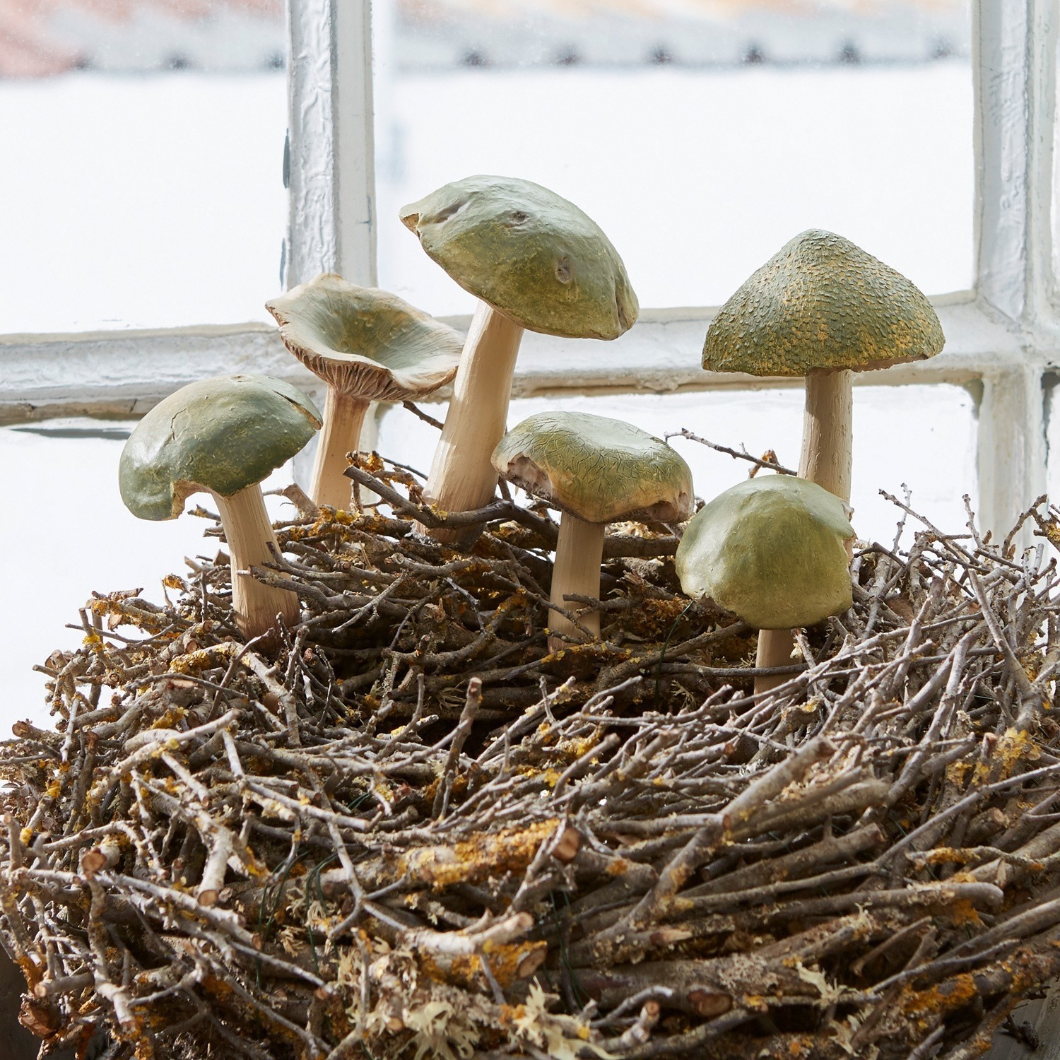 Lot de 6 décorations champignons Coty