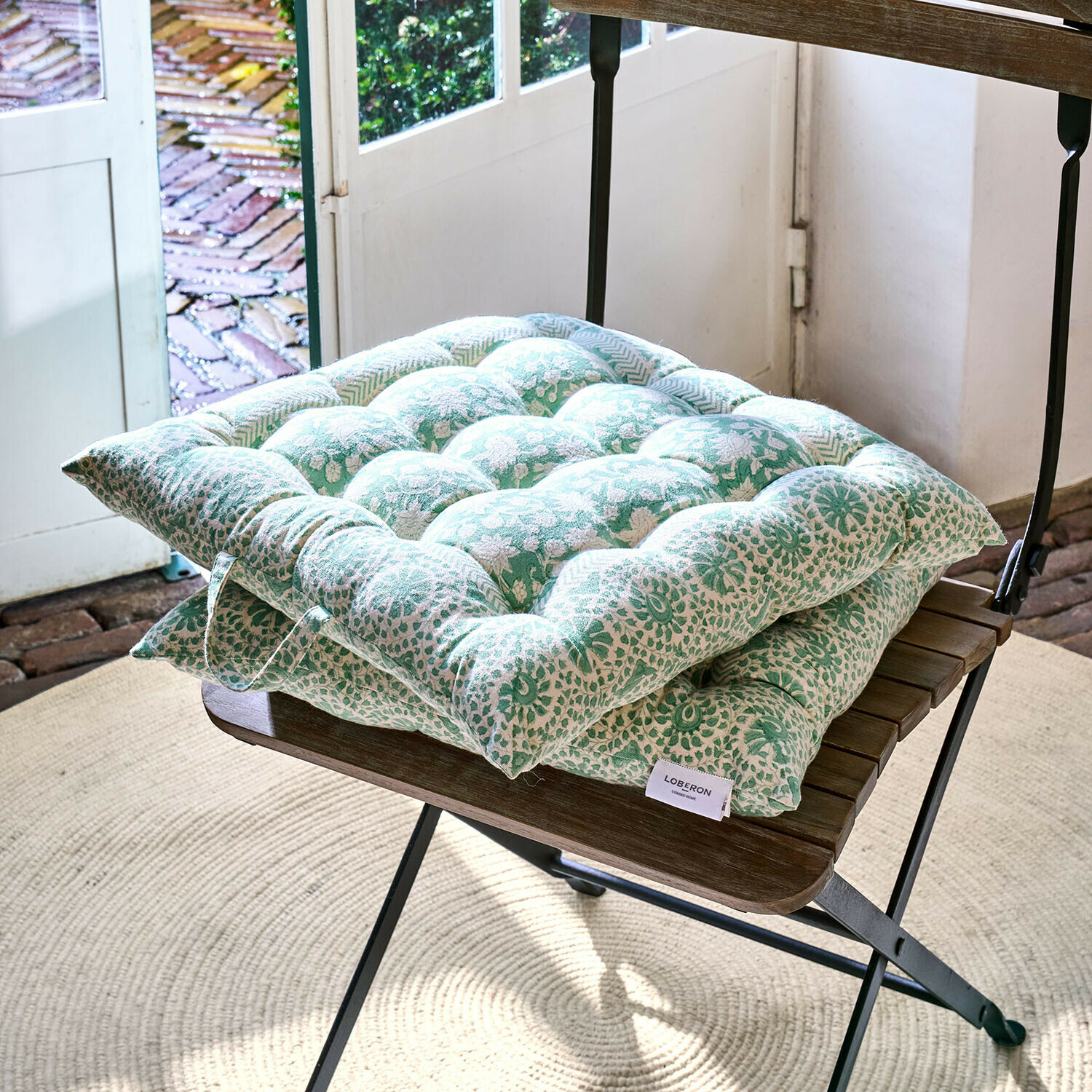 Lot de 2 coussins d’assise Fleuronnes