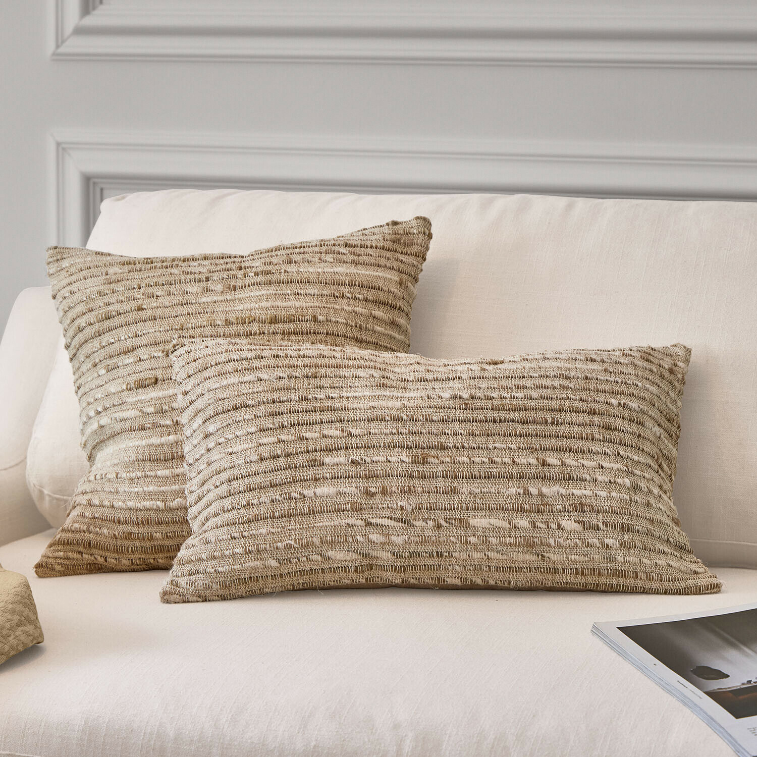 Lot de 2 housses de coussins Péravelle