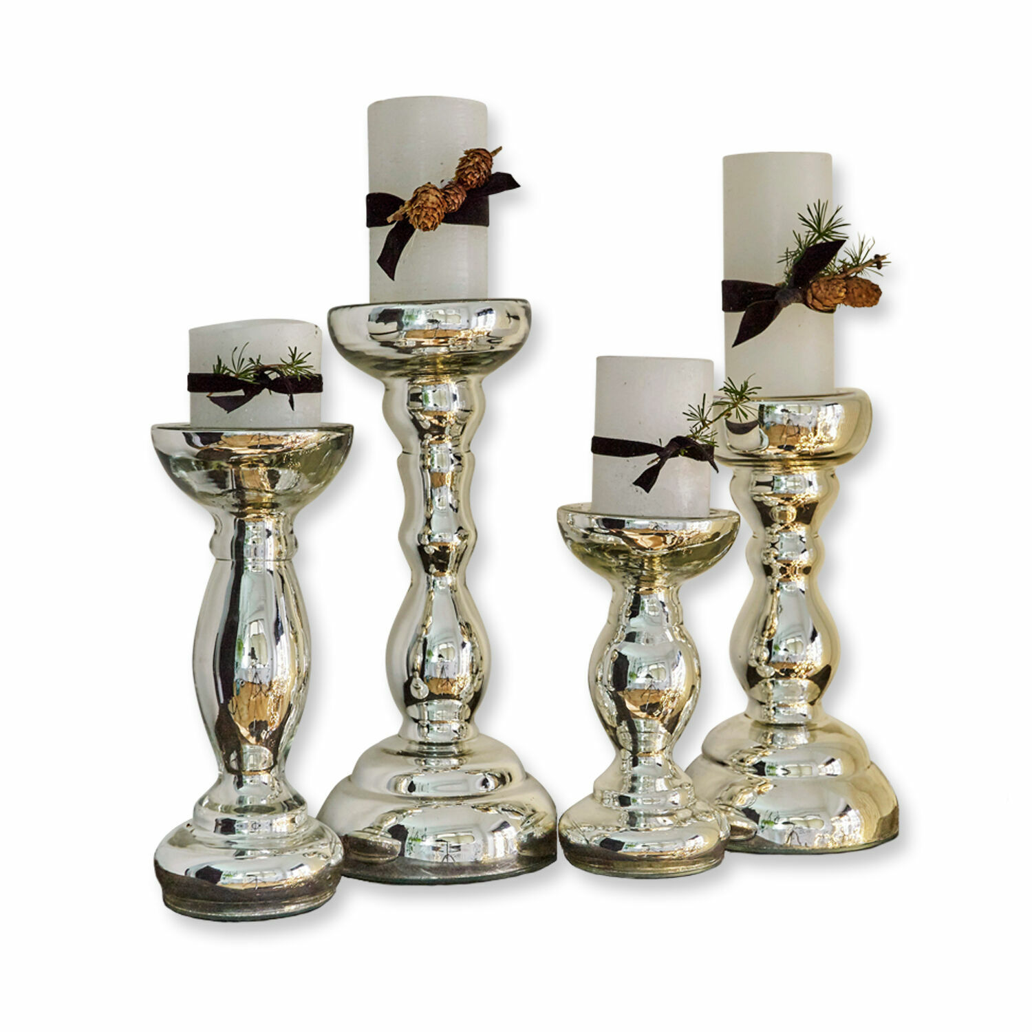 Lot de 4 bougeoirs Aajun
