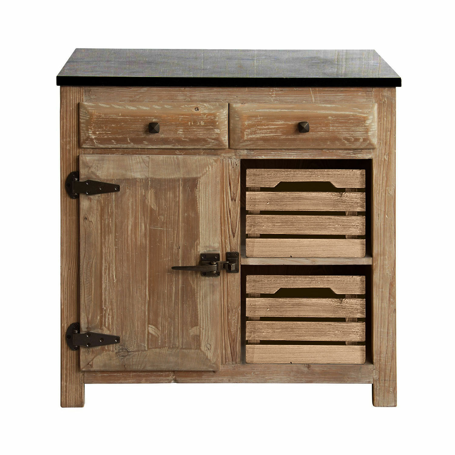 Buffet Wiltshire Buffet rustique en bois naturel avec tiroirs et caisses pour rangement pratique à la maison