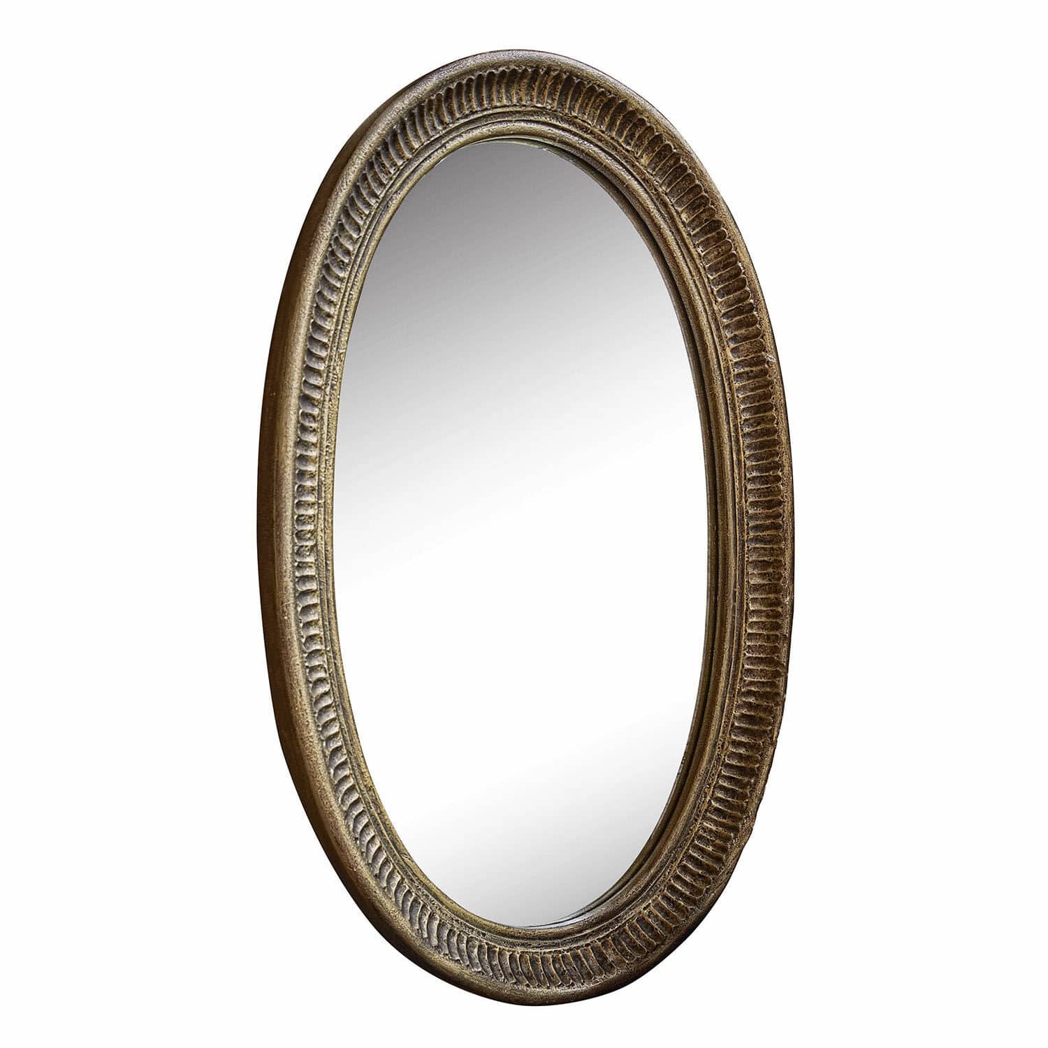 Miroir Boissiére Miroir ovale avec cadre décoratif couleur or ancien pour décoration intérieure