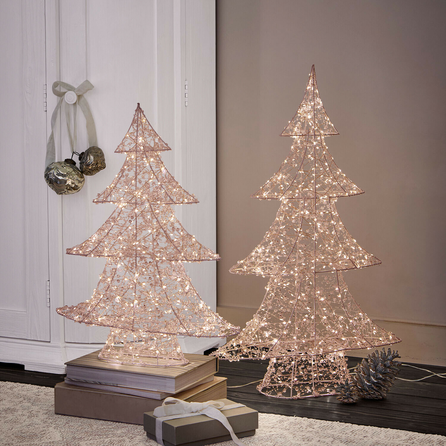 Lot de 2 sapins à LED Aurenwyth Lot de 2 sapins à LED Aurenwyth