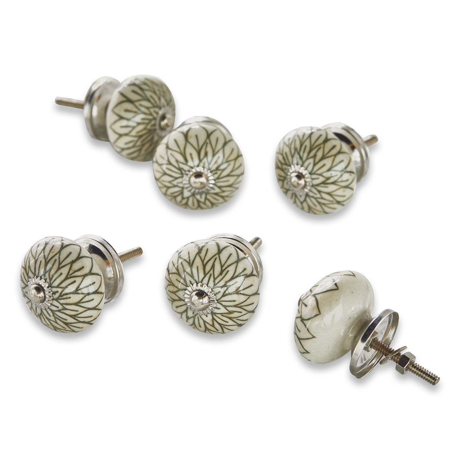 Lot de 6 boutons de commode Kelloren
