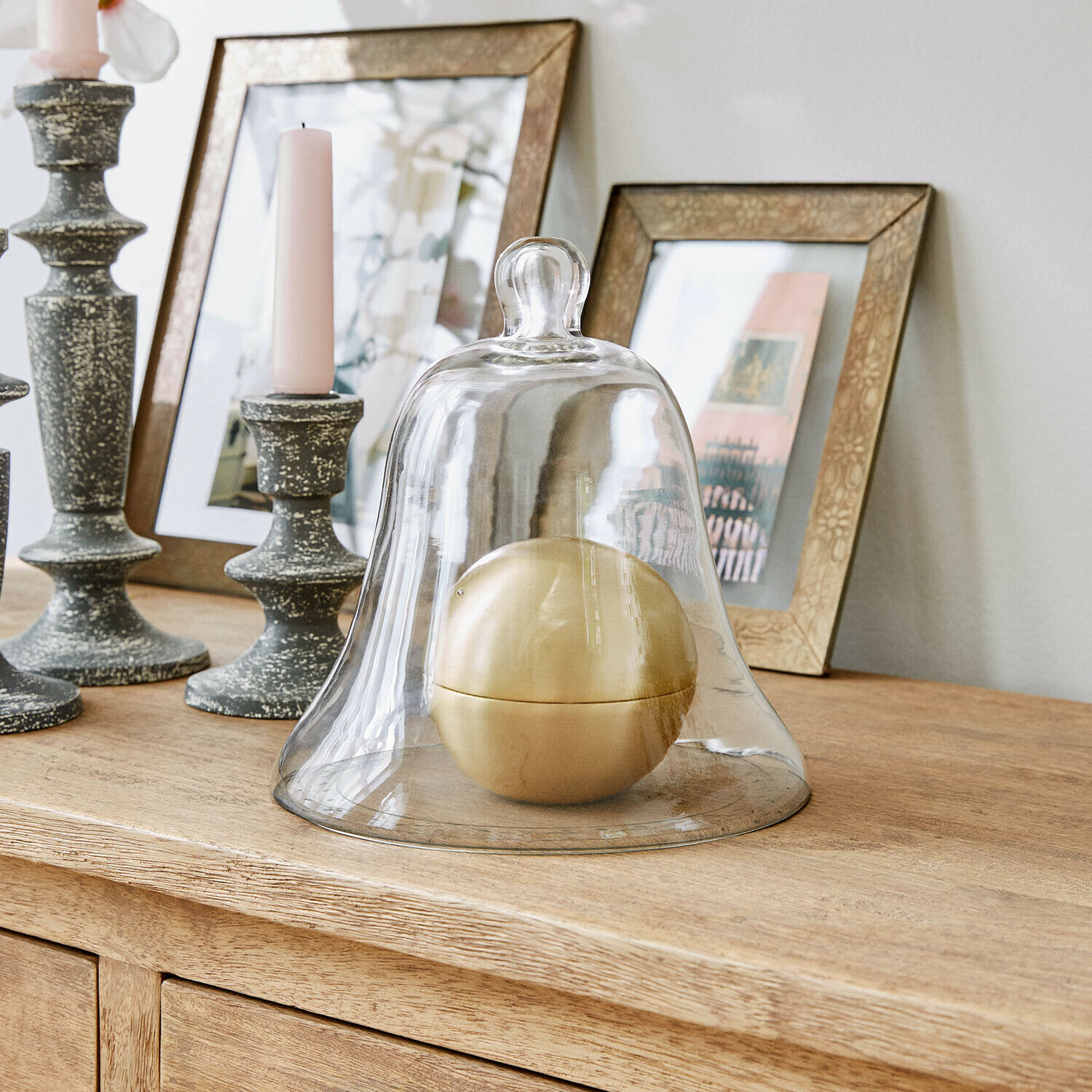 Cloche en verre avec plateau Maison d'Éclat