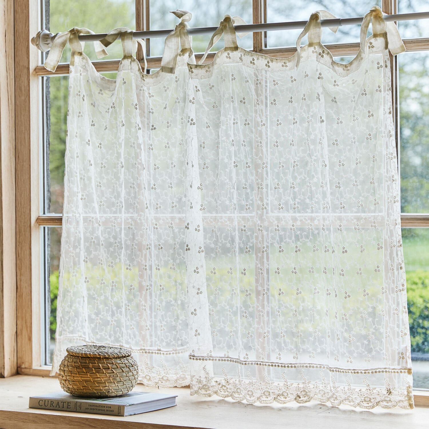 Soleil D'Ocre Brise Bise Brodé Coton Emilie Blanc 60x120 Cm