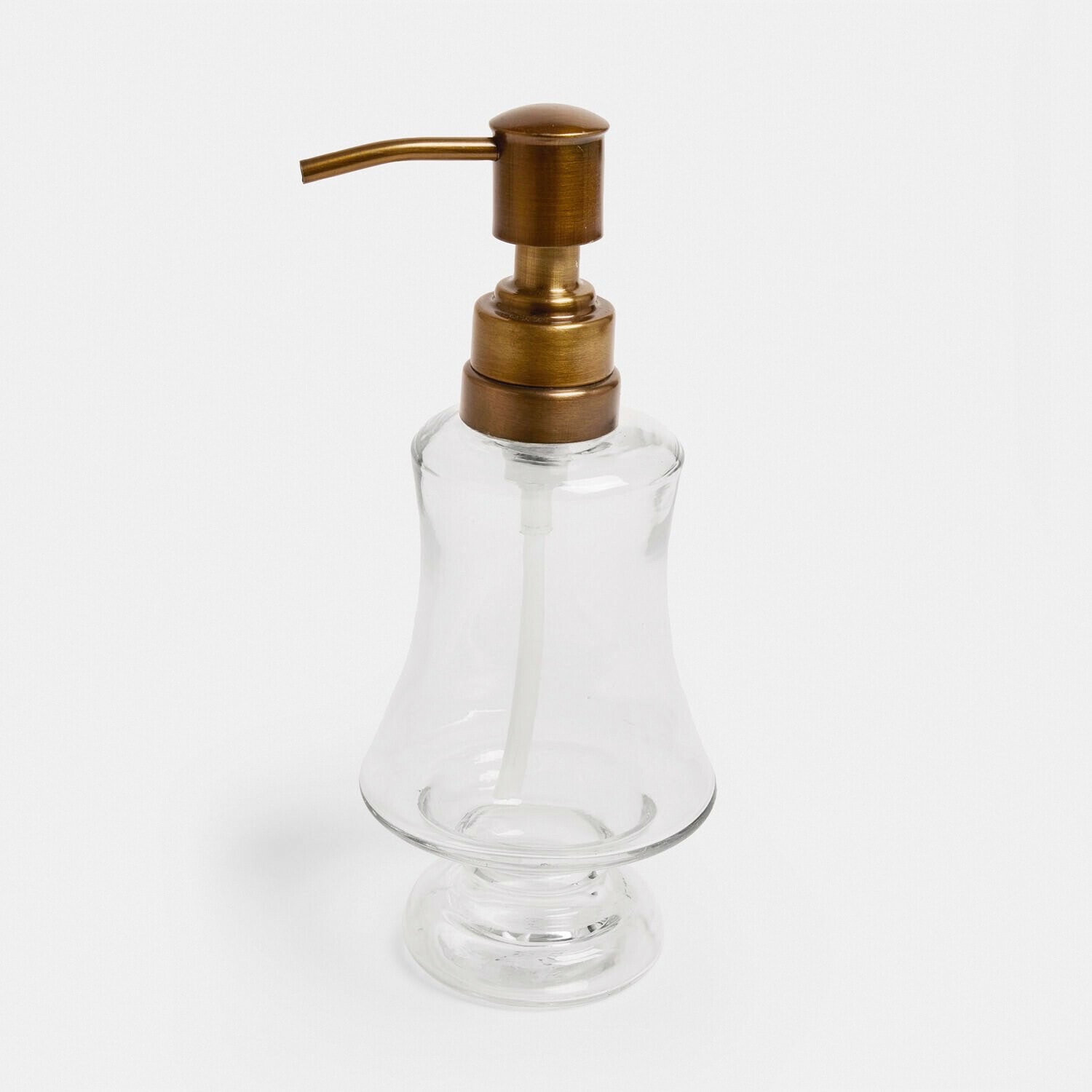 Distributeur de savon Rivélise Distributeur de savon en verre transparent avec pompe en laiton, accessoire élégant pour salle de bain