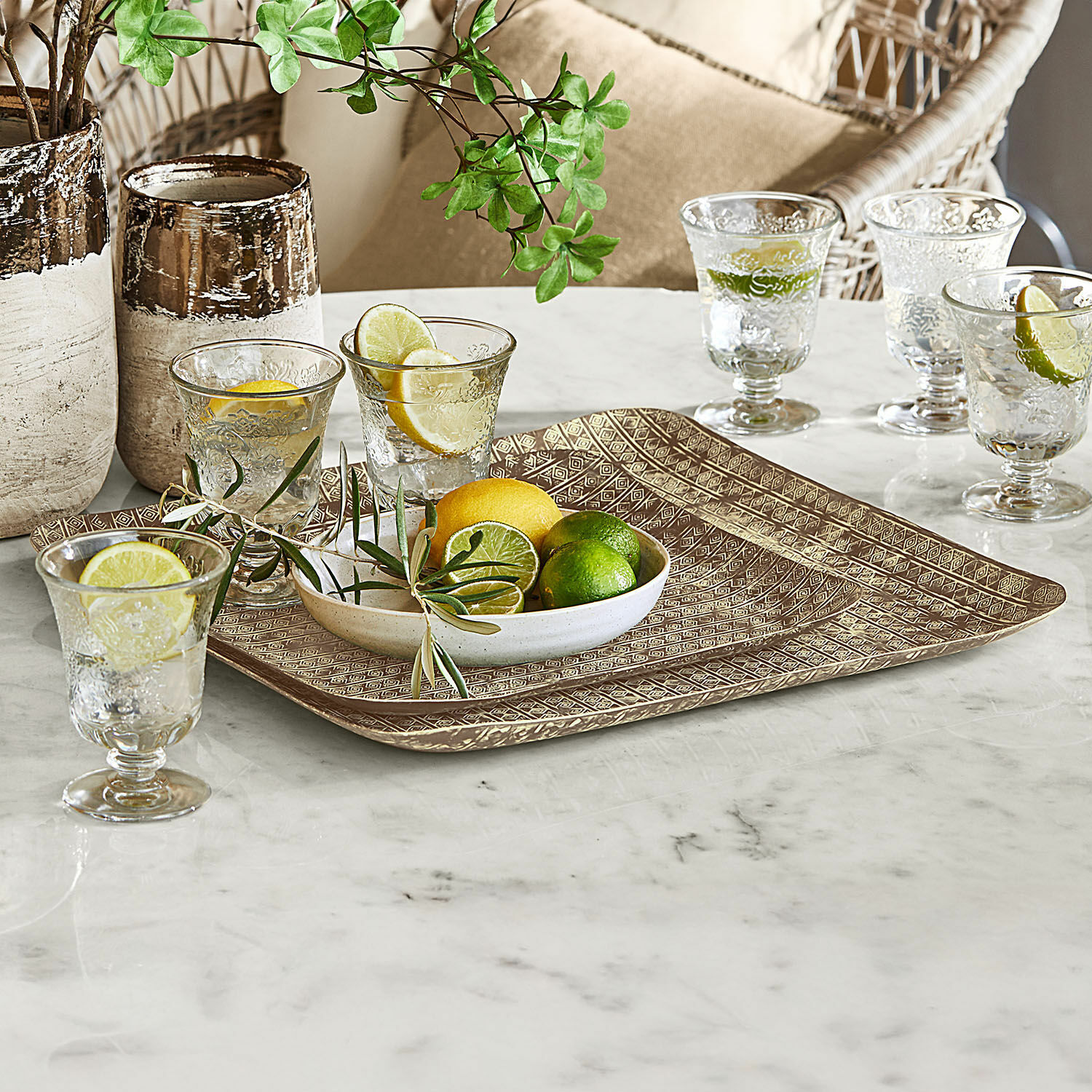 Lot de 2 plateaux Farouq