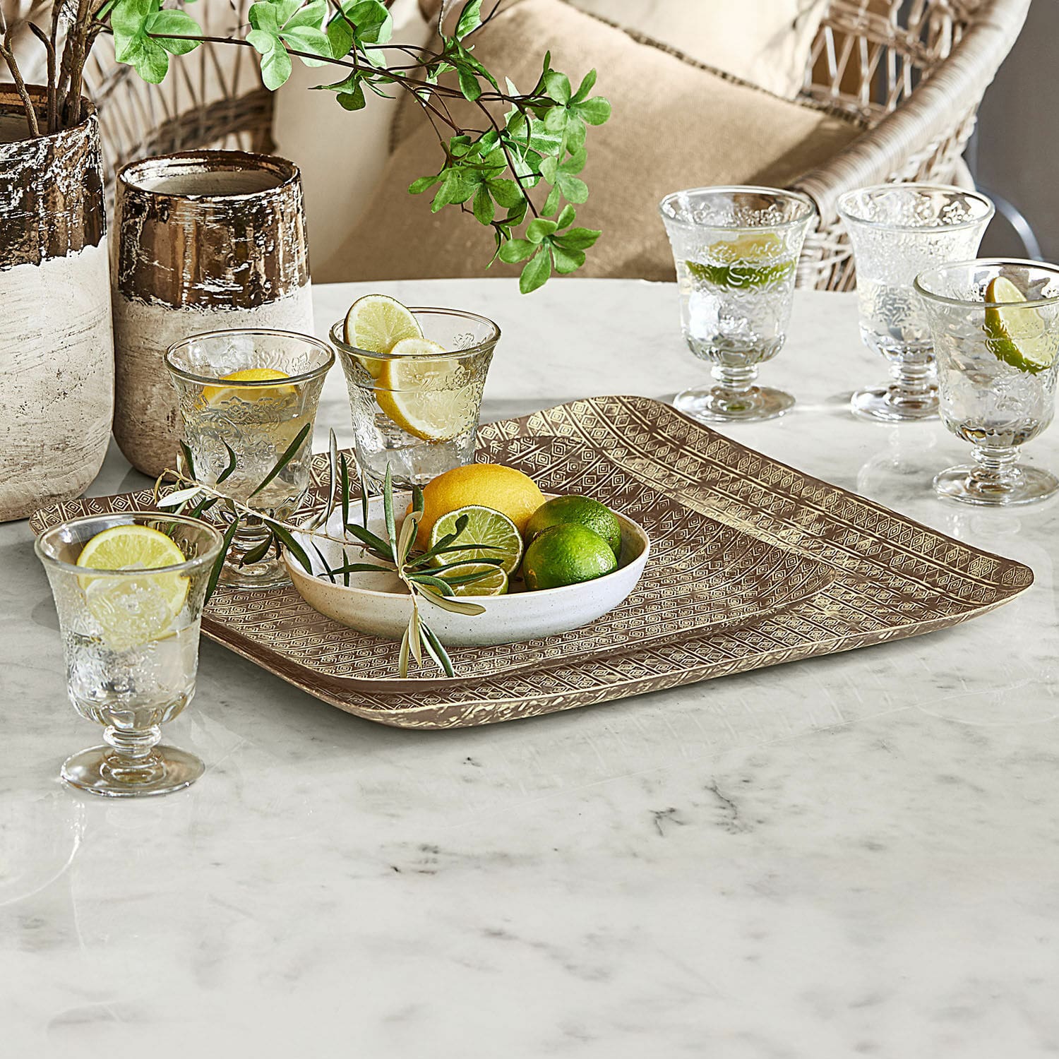 Lot de 2 plateaux Farouq