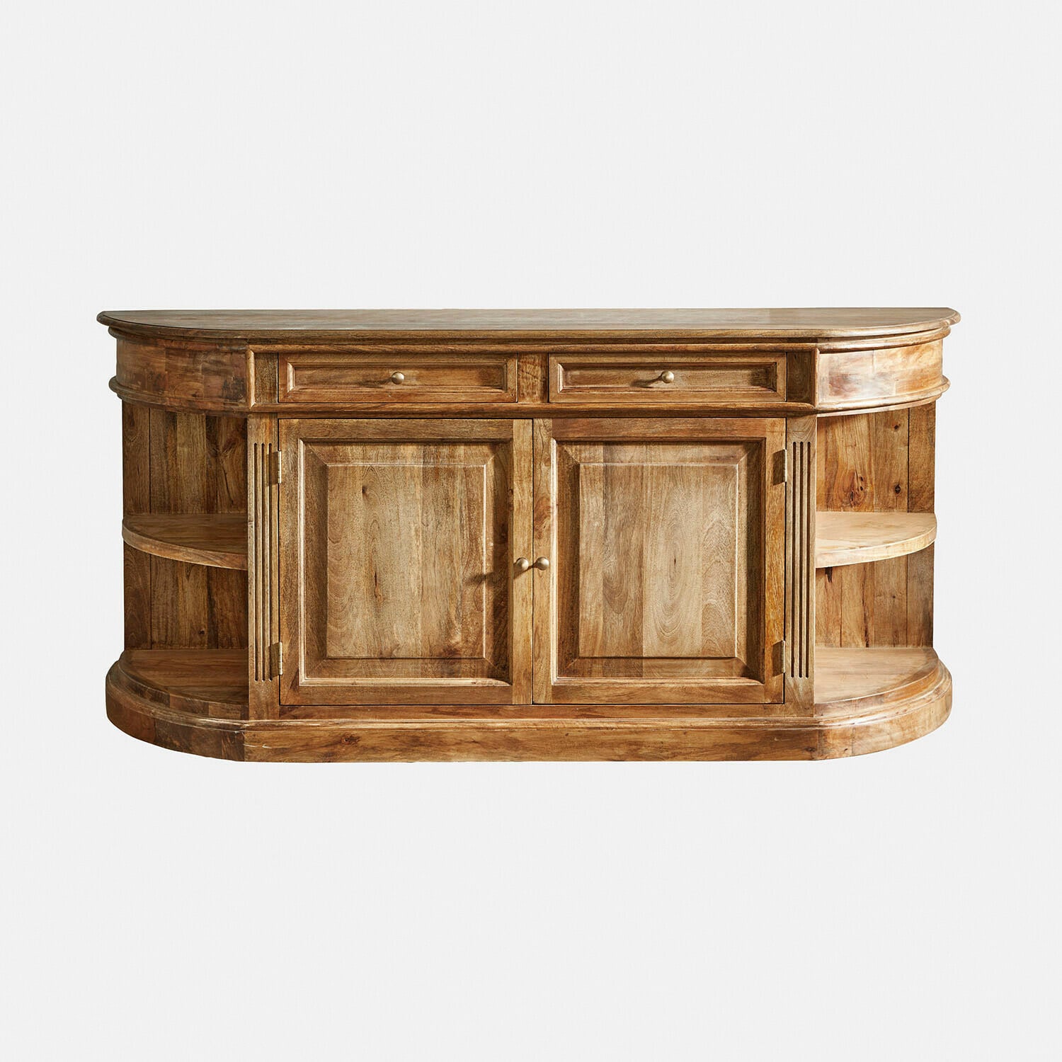 Buffet bas Wendalique Buffet en bois naturel avec étagères et tiroirs, meuble de rangement pour salon