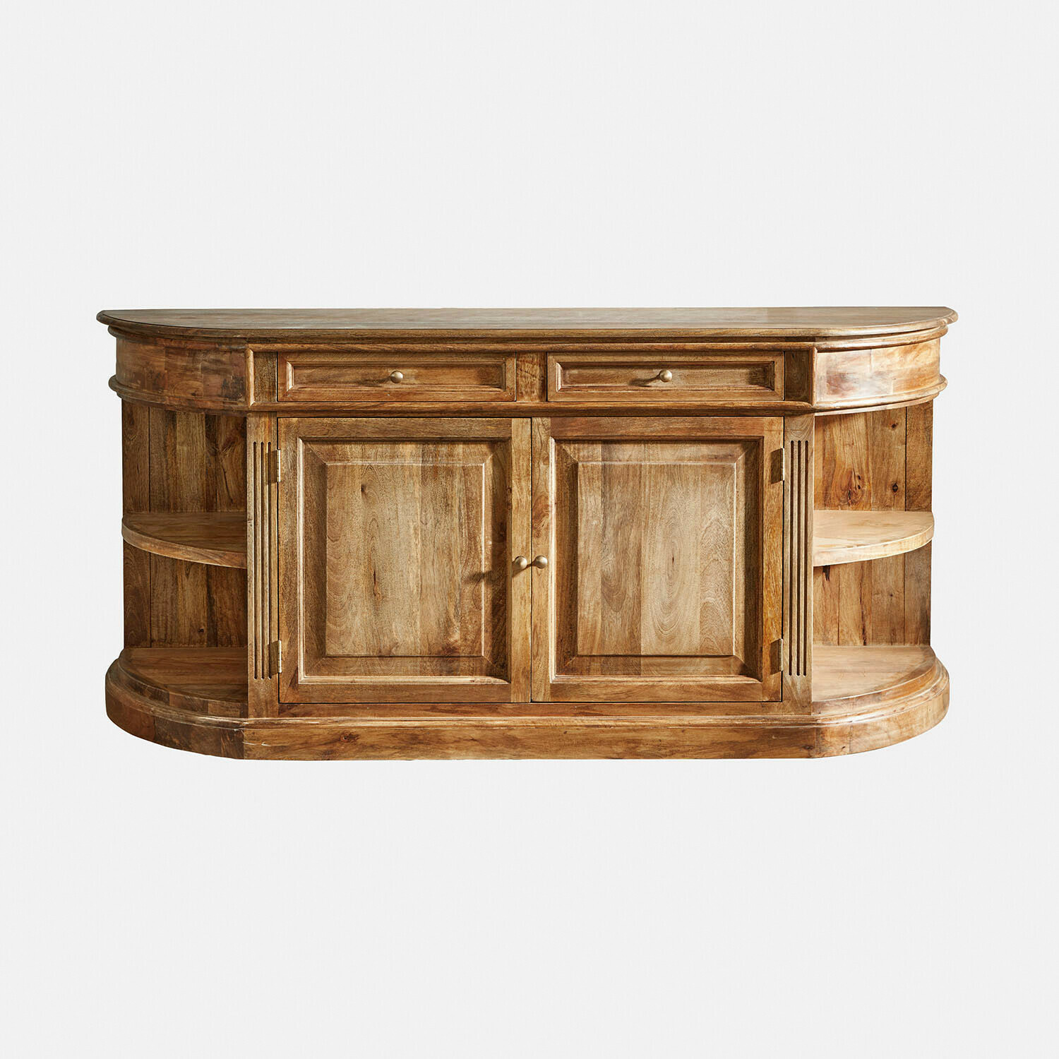 Buffet bas Wendalique Buffet en bois naturel avec étagères et tiroirs, meuble de rangement pour salon