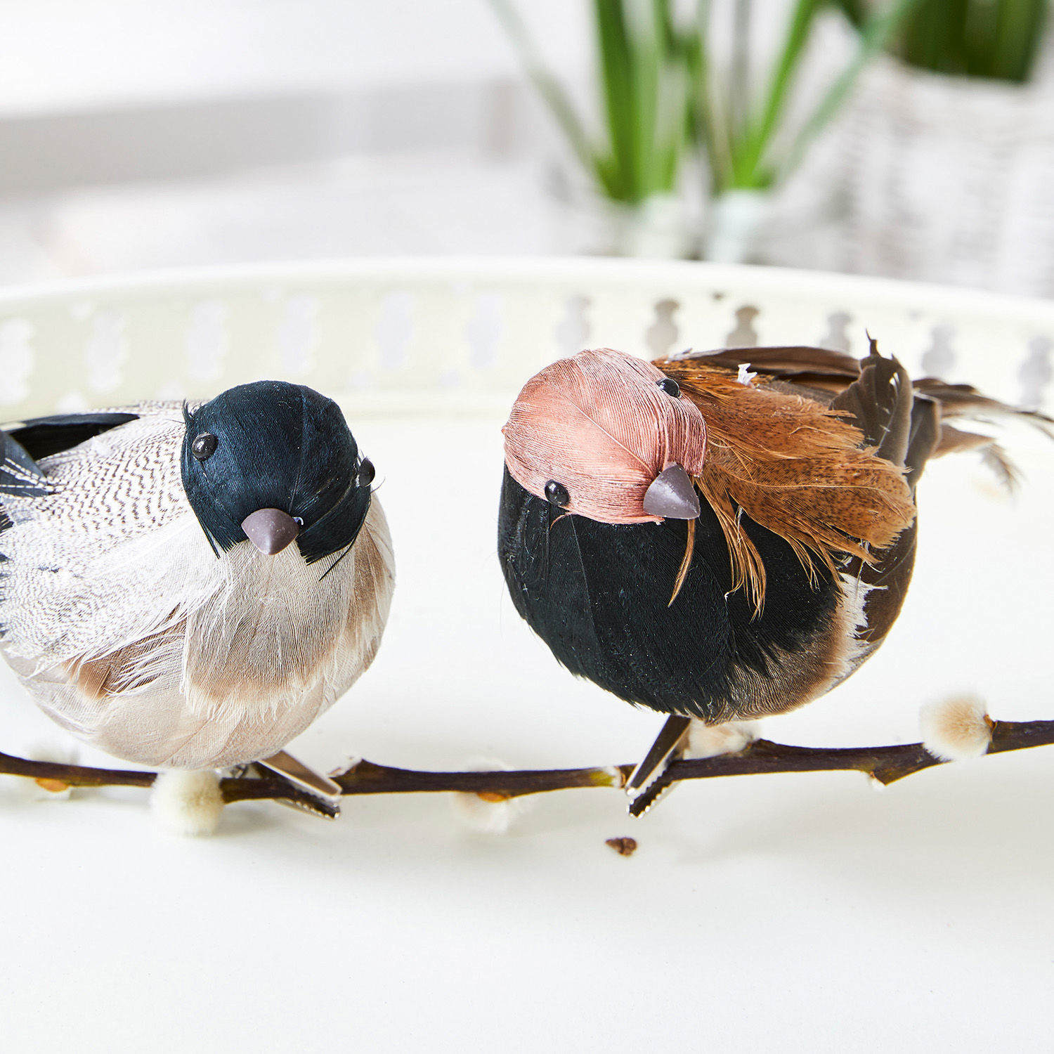 Lot de 2 oiseaux décoratifs Harera