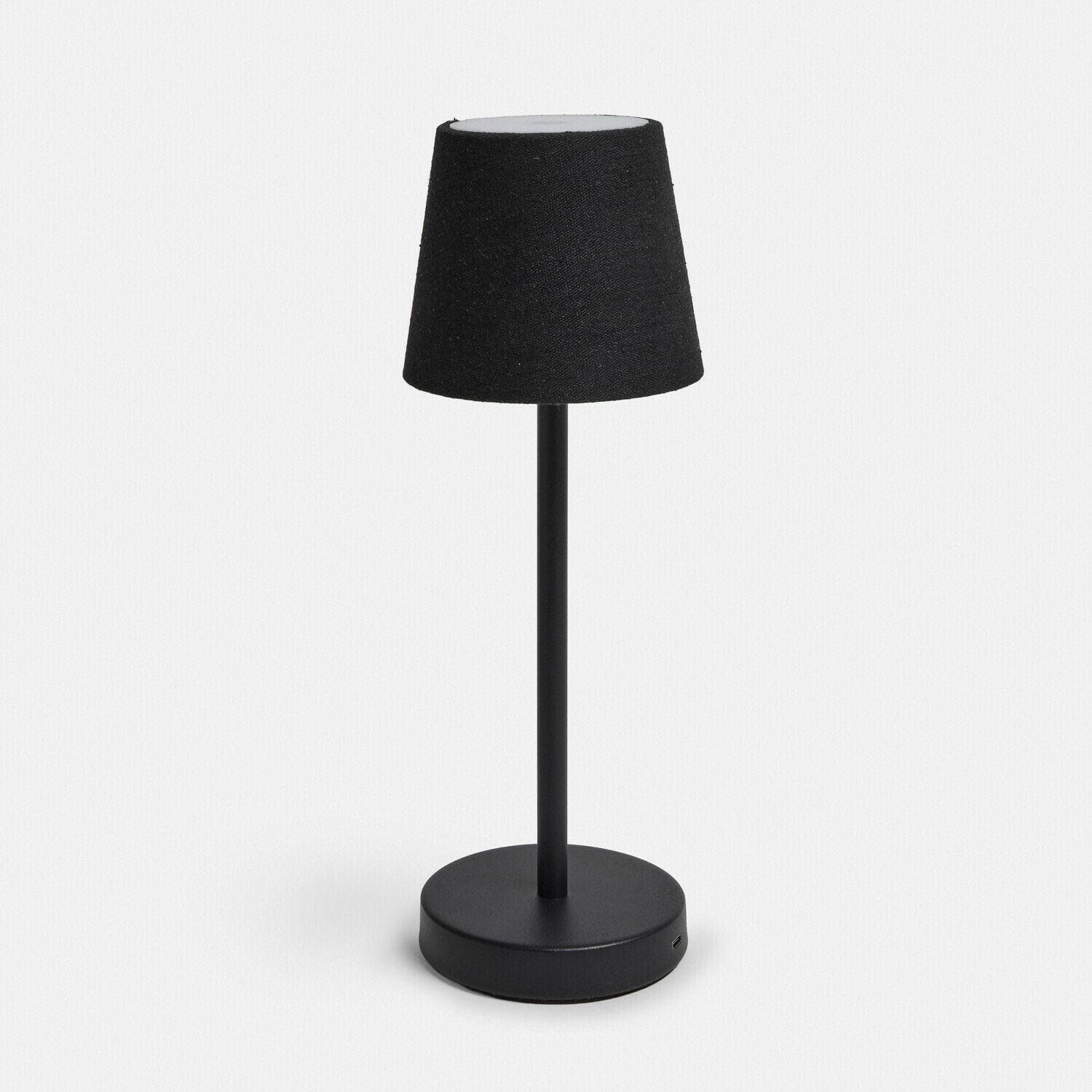 Lampe de table noire moderne avec base en métal et abat-jour en tissu pour éclairage intérieur