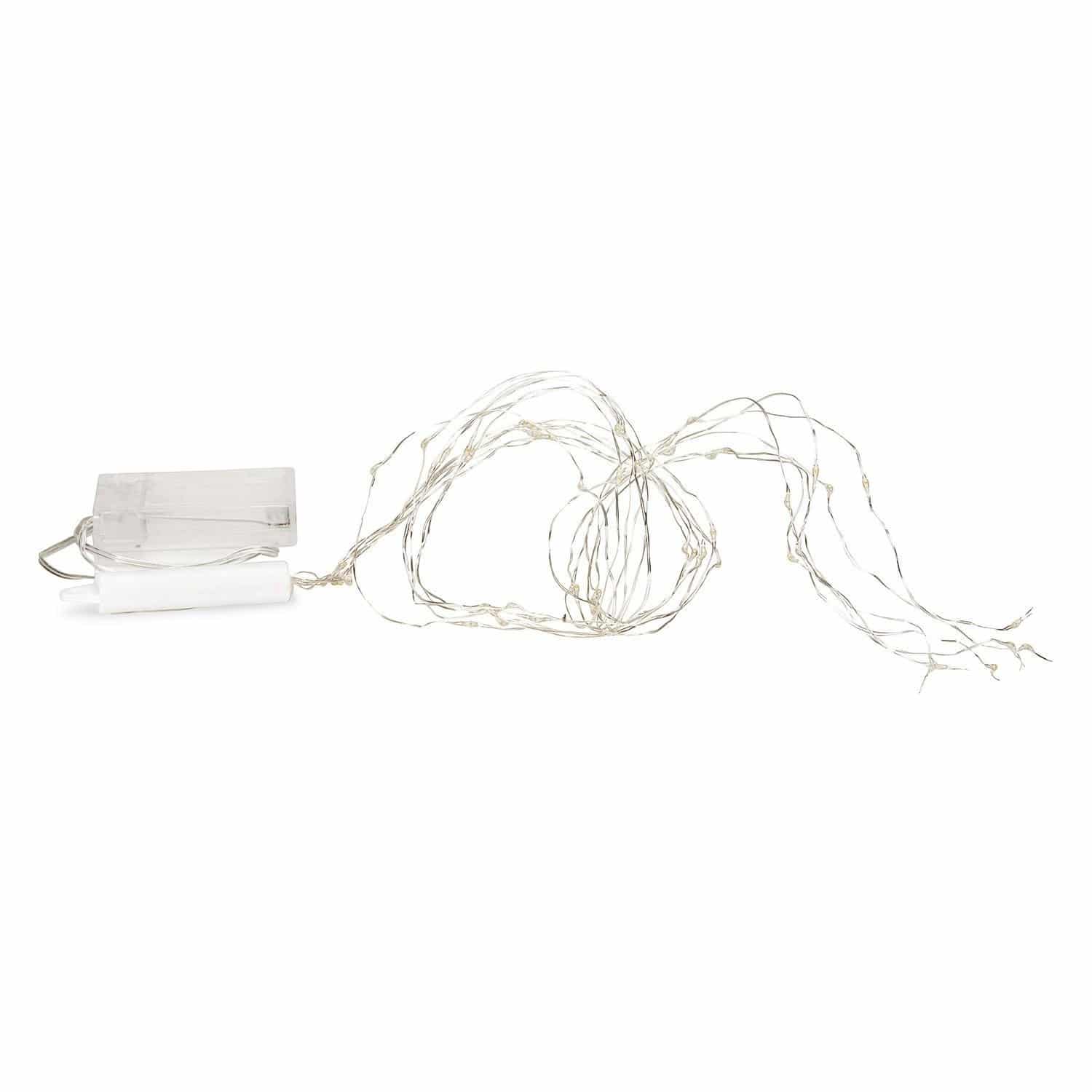 Guirlande lumineuse Loperhet Guirlande lumineuse LED fine sur fil argenté avec boîtier transparent, décoration lumineuse délicate