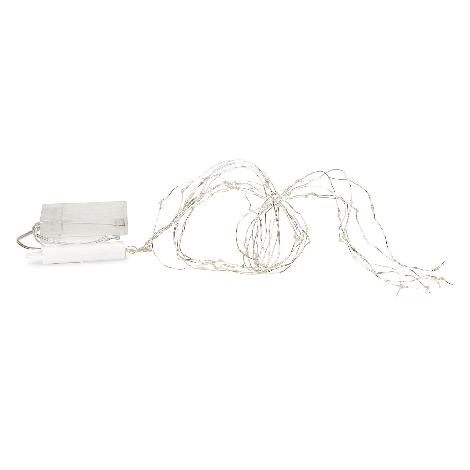 Guirlande lumineuse Loperhet Guirlande lumineuse LED fine sur fil argenté avec boîtier transparent, décoration lumineuse délicate