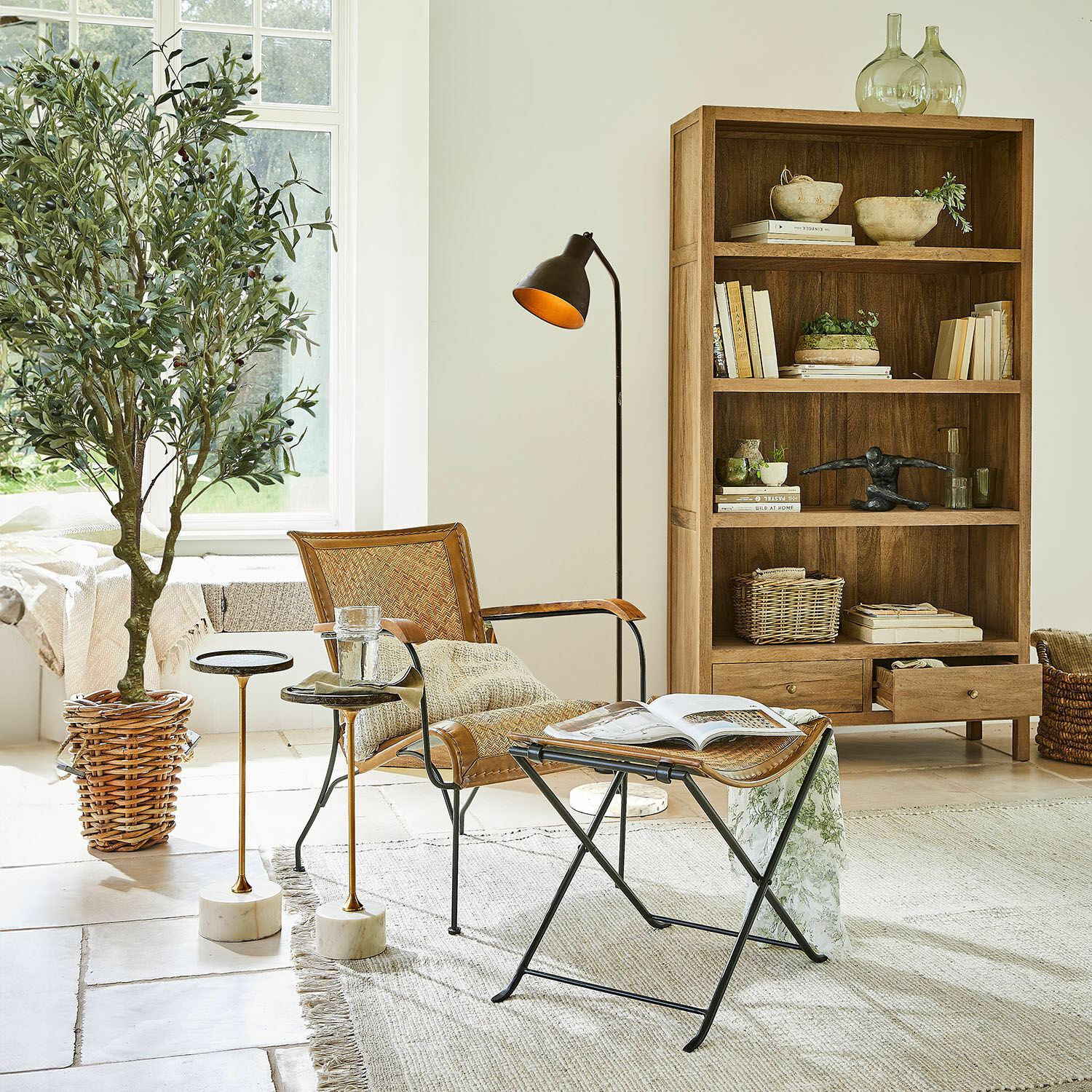 Chaise avec tabouret Dauvron
