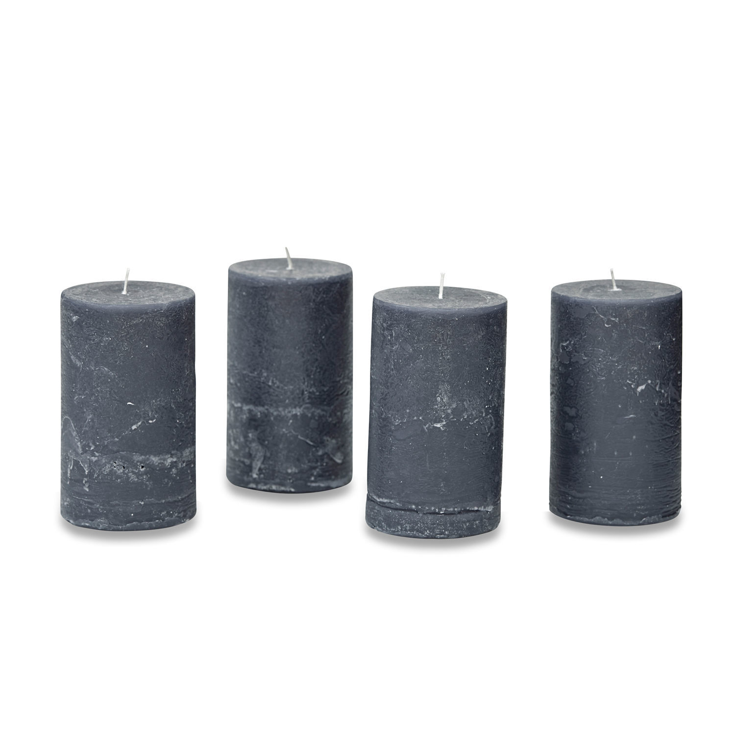 anthracite Lot de 4 bougies Braga en cire naturelle anthracite pour décoration intérieure