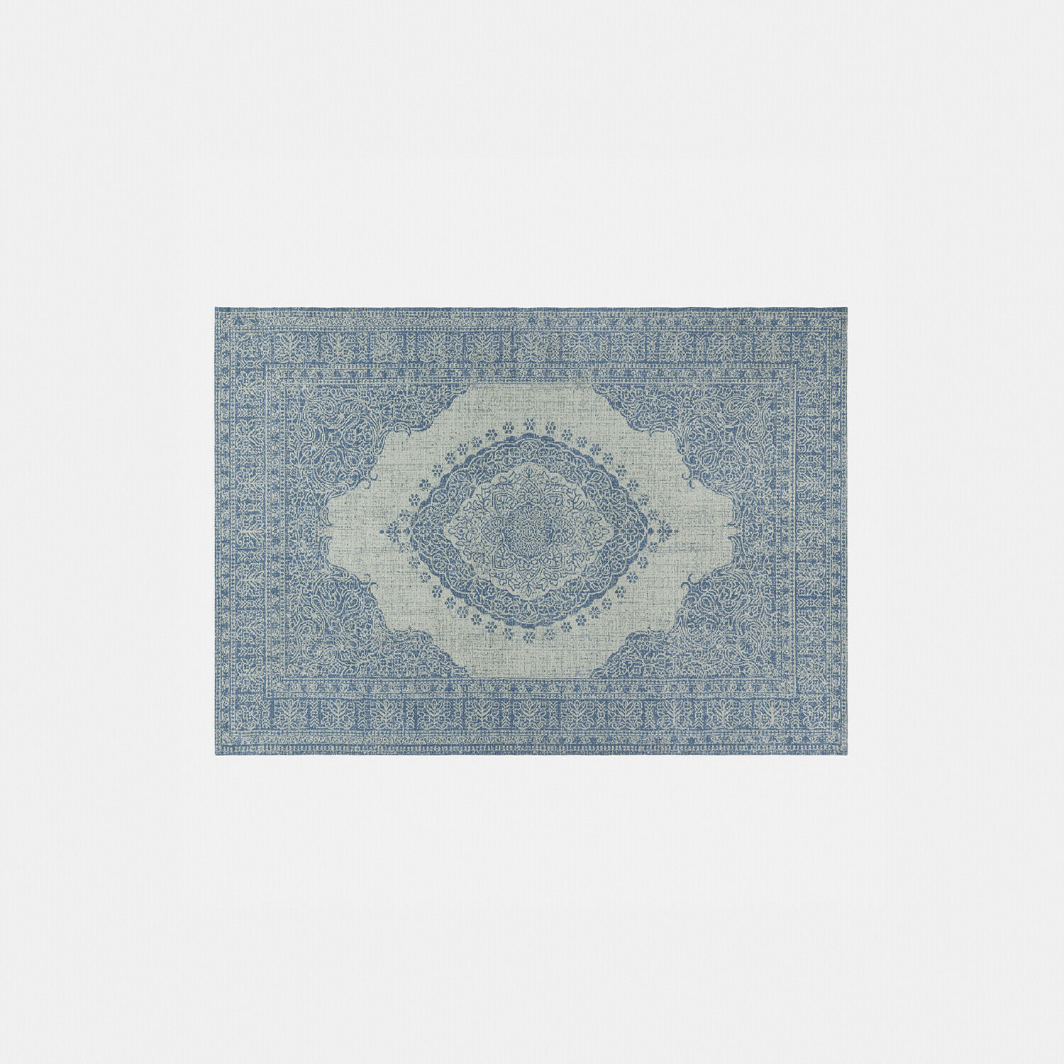 Tapis Valecrest Tapis à motif oriental bleu et gris en textile, décoration élégante pour le sol intérieur