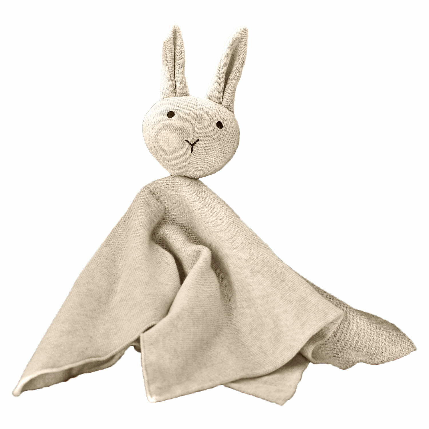 Doudou Lumiou Doudou lapin beige en tissu doux, parfait comme couverture pour bébé et enfant