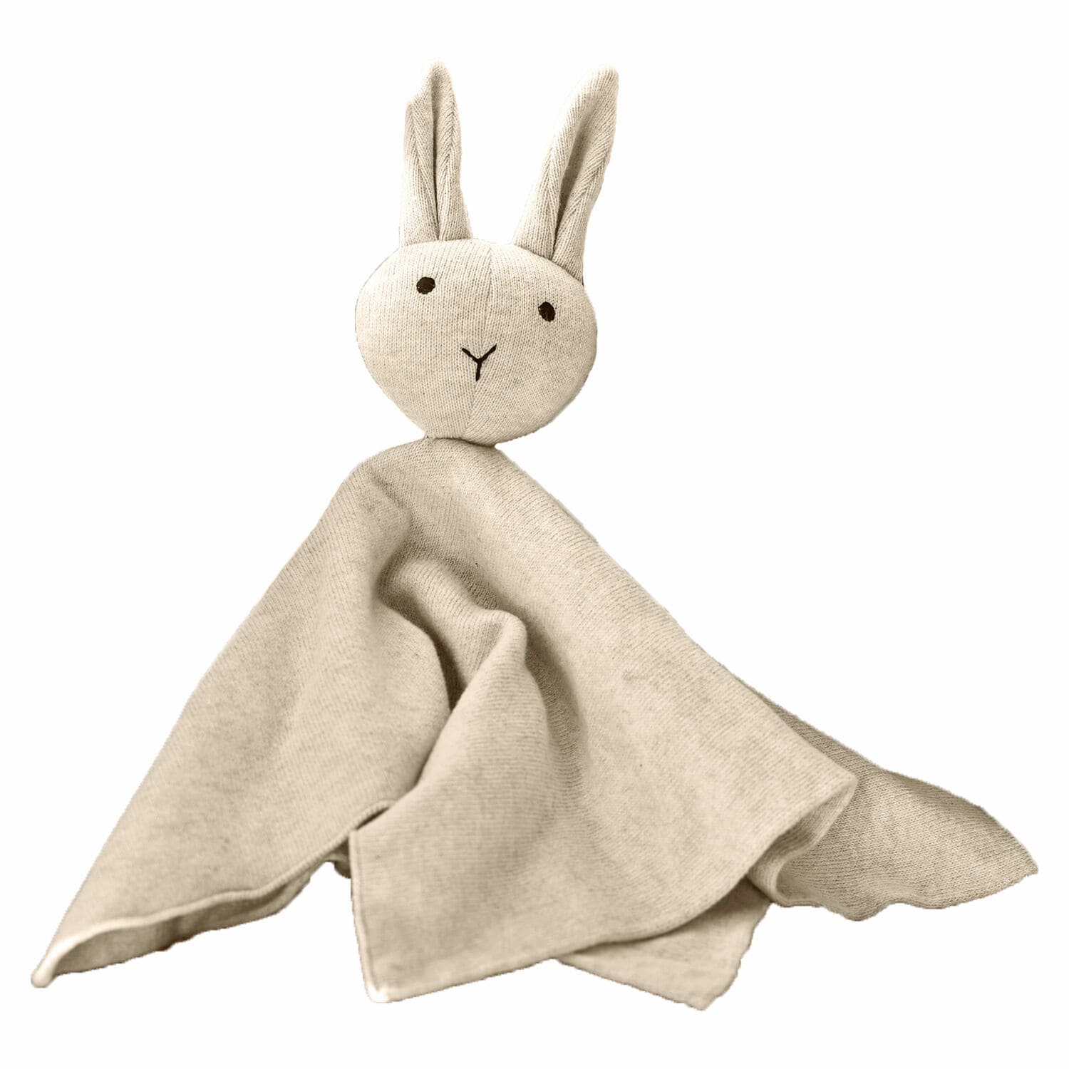 Doudou Lumiou Doudou lapin beige en tissu doux, parfait comme couverture pour bébé et enfant