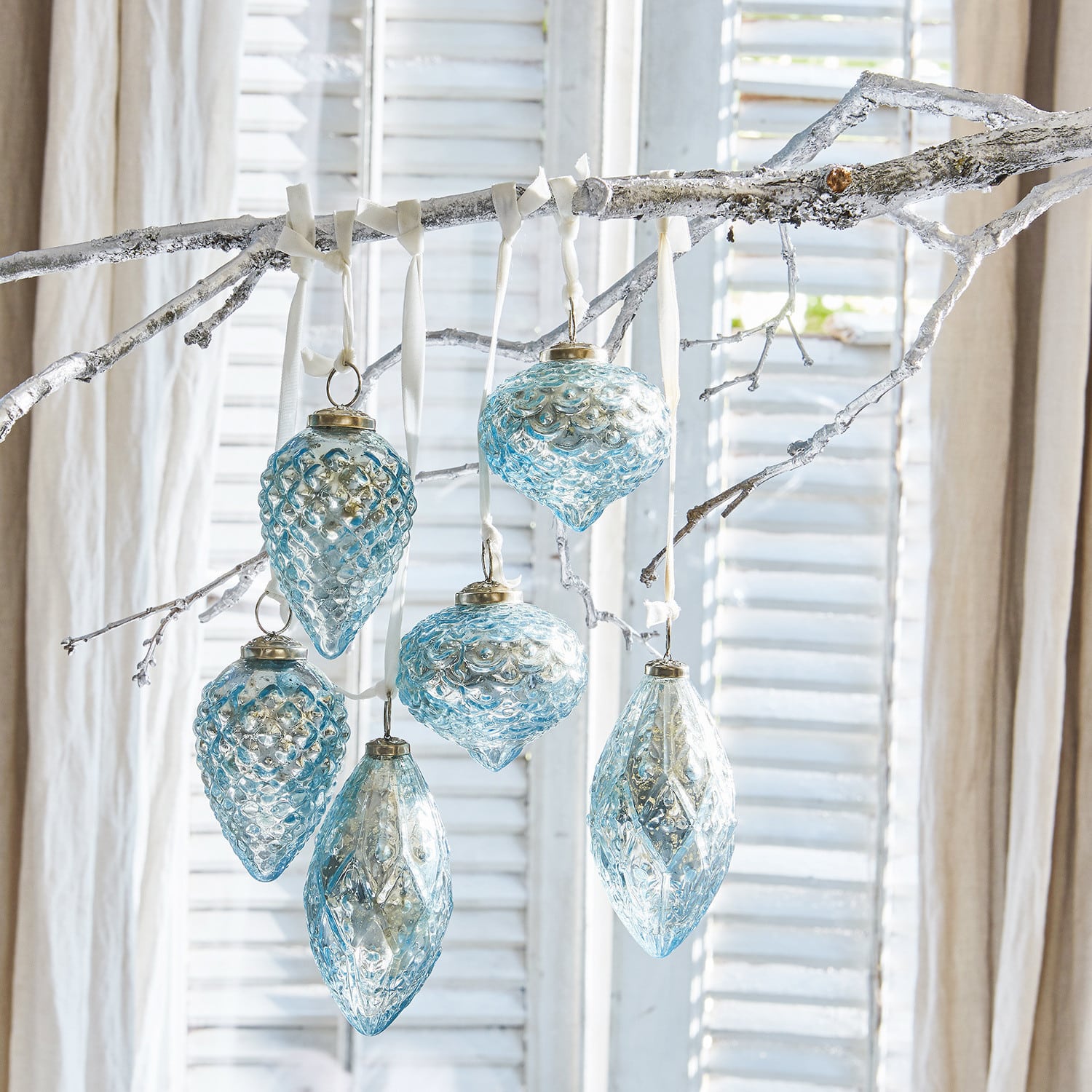 Lot de 6 décorations de Noël Blue