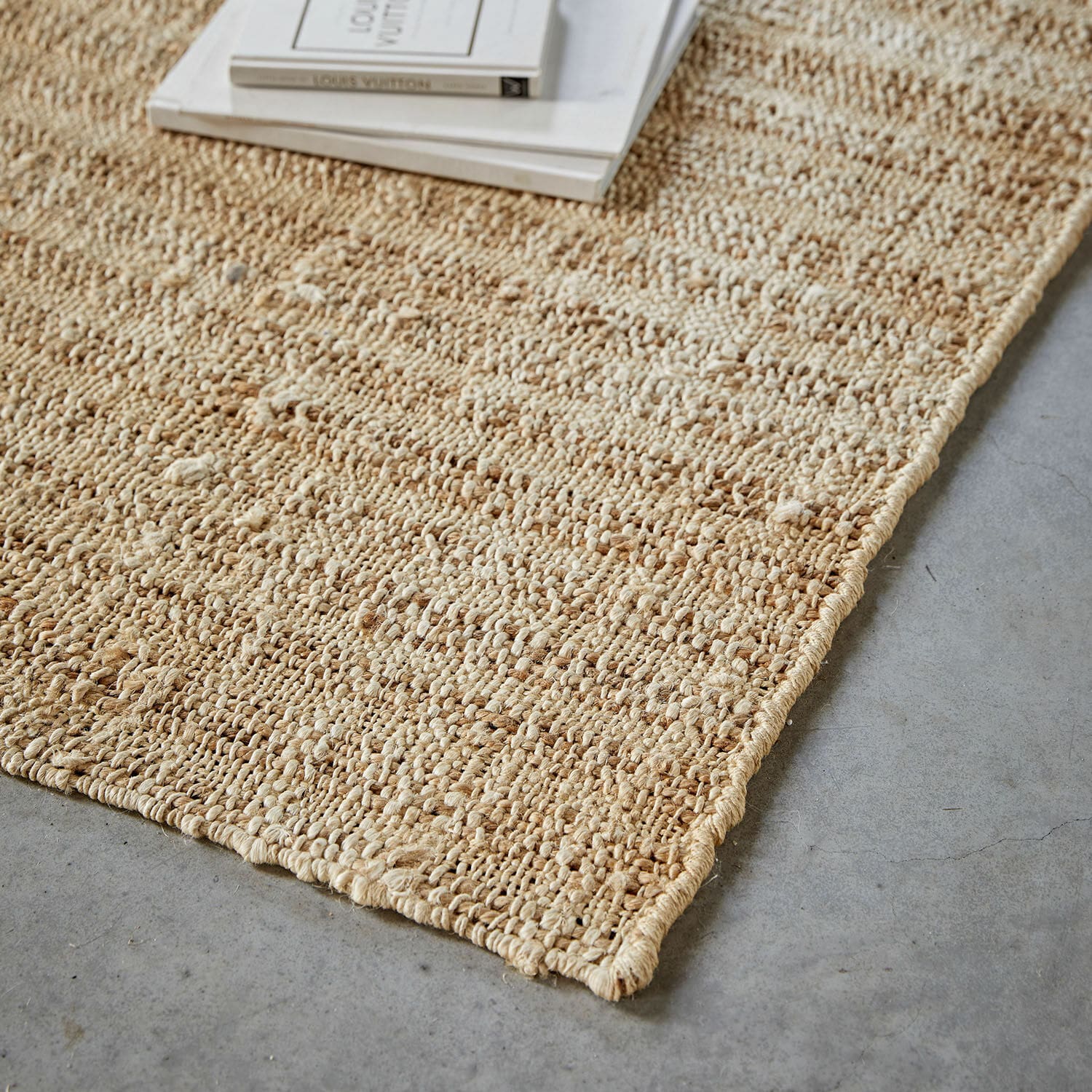 Tapis Lantenot En Jute - Tissé Main, Rayures Beige/Noir, Naturel Et Résistant - Pour Salon, Entrée, Cuisine