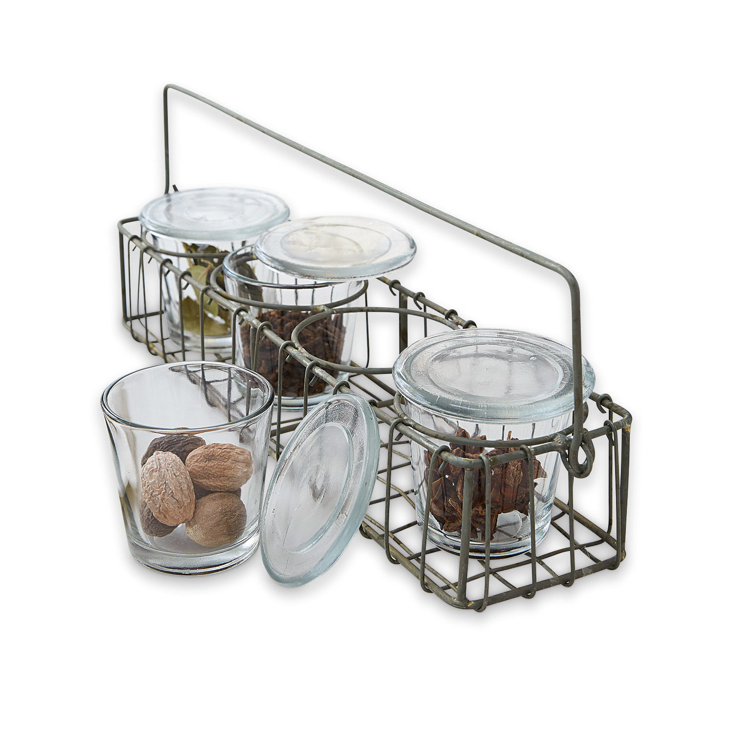 Lot de 4 pots avec panier Stanisa