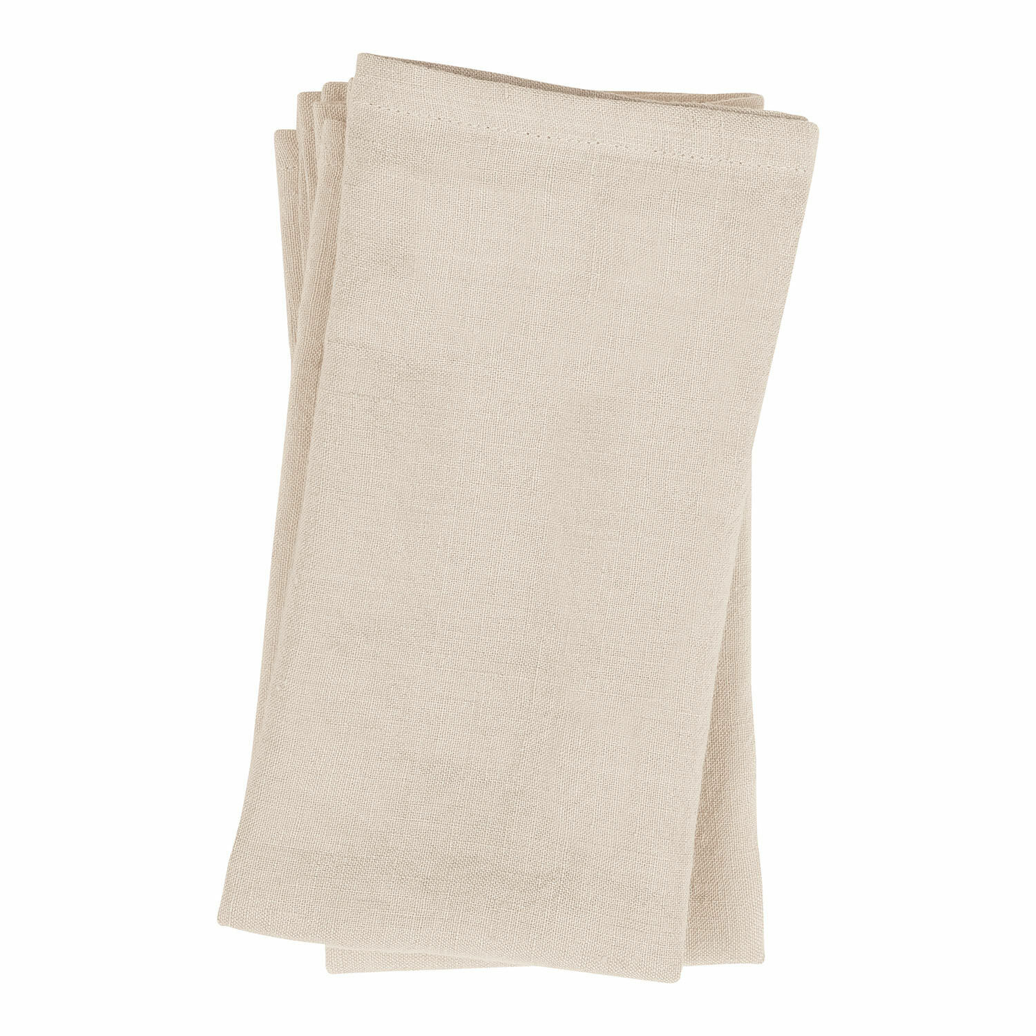 beige Lot de 4 serviettes en lin beige Ghis, tissu naturel, décoration de table, linge de cuisine