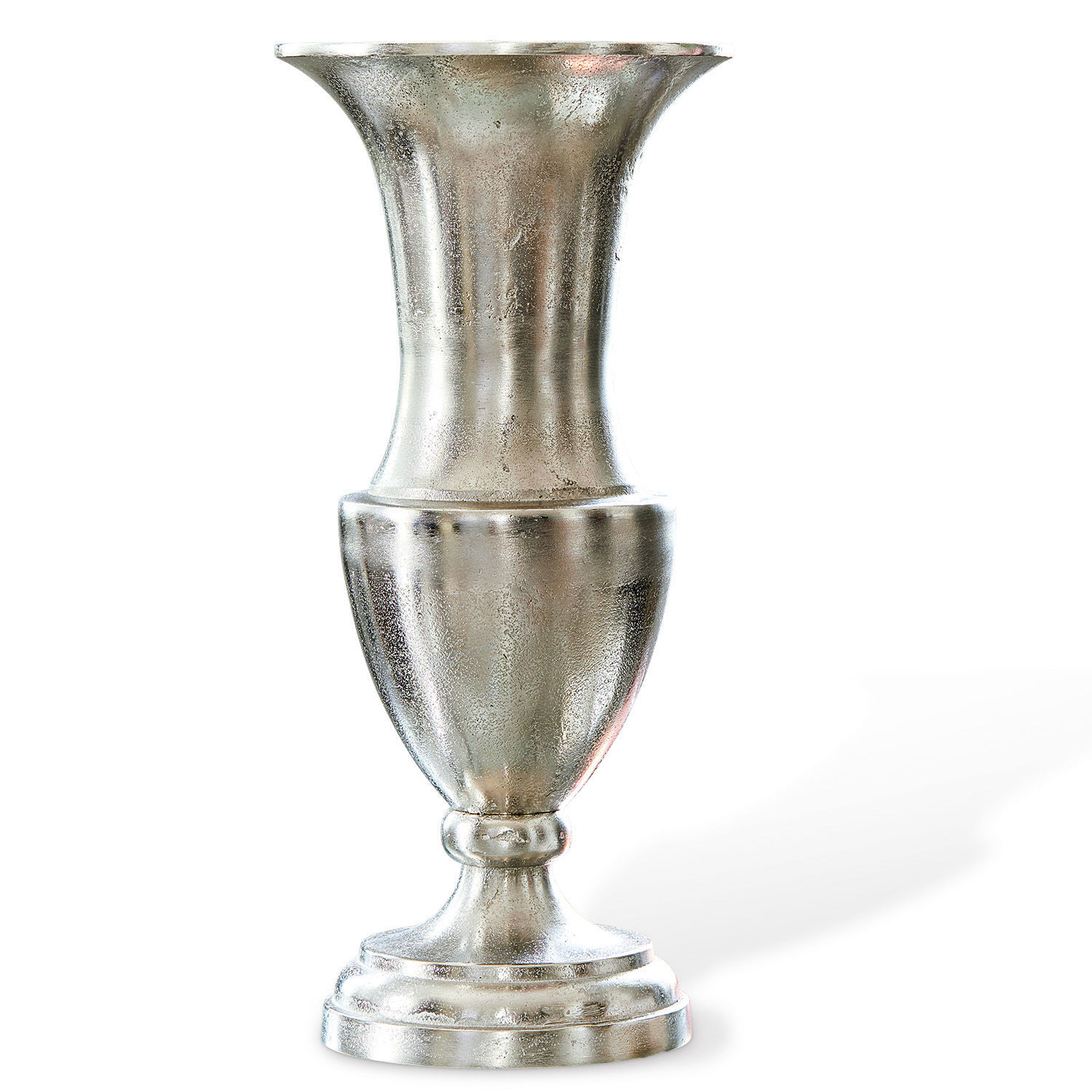 Vase Gilberta Vase décoratif en métal argenté au design classique, idéal pour la décoration intérieure et extérieure