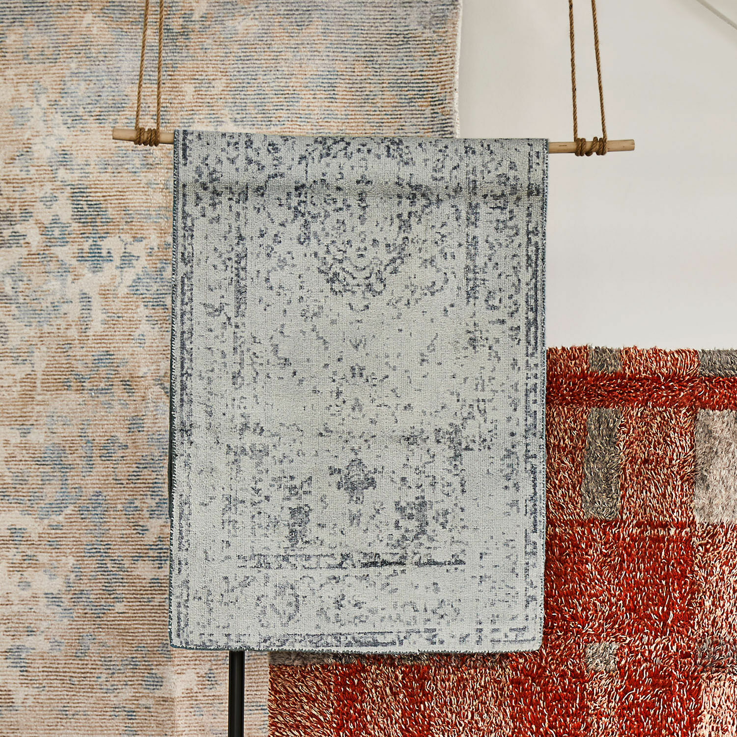 Tapis long Zéphirelle Tapis gris à motif subtil, tissu doux, décoration intérieure, tapis pour salon