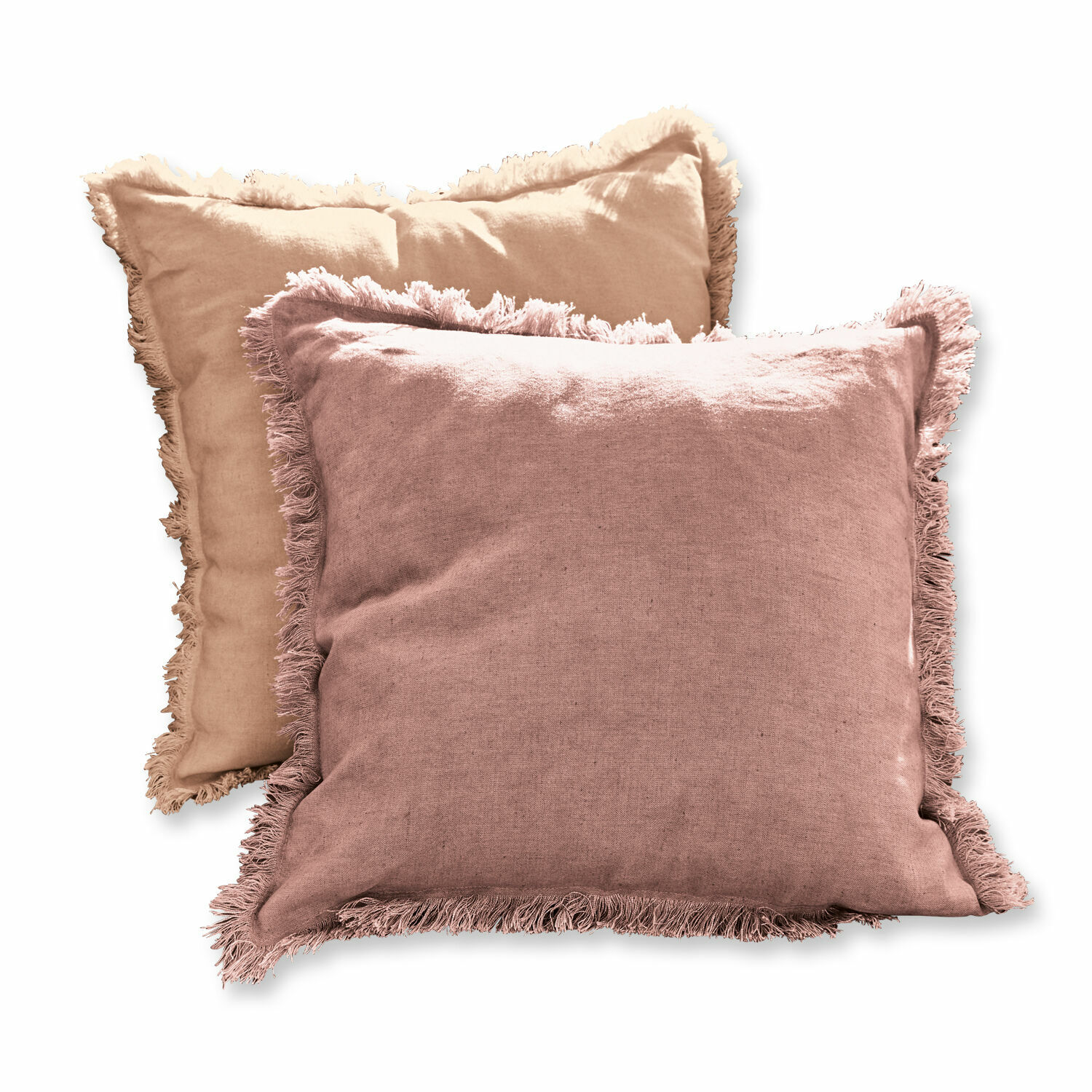 rose/orange Lot de 2 housses de coussin Quebo en coton rose et orange pour décoration intérieure moderne