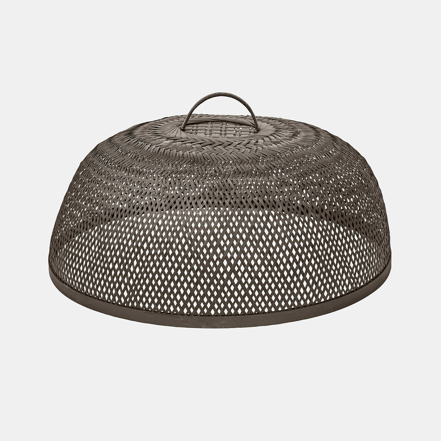 Cloche en rotin marron avec poignée, protection alimentaire pour usage extérieur