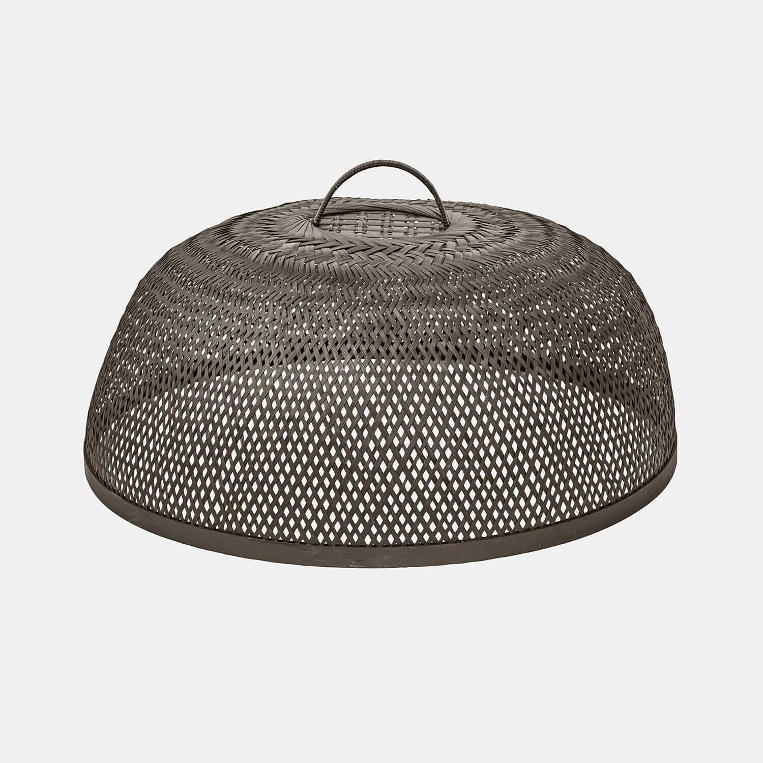 Cloche de protection Tarevo Cloche en rotin marron avec poignée, protection alimentaire pour usage extérieur