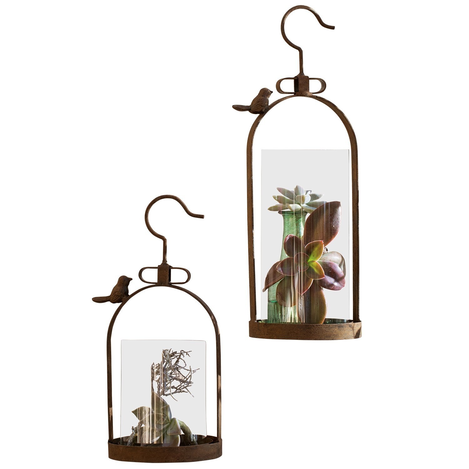 Lot de 2 photophores Rustique