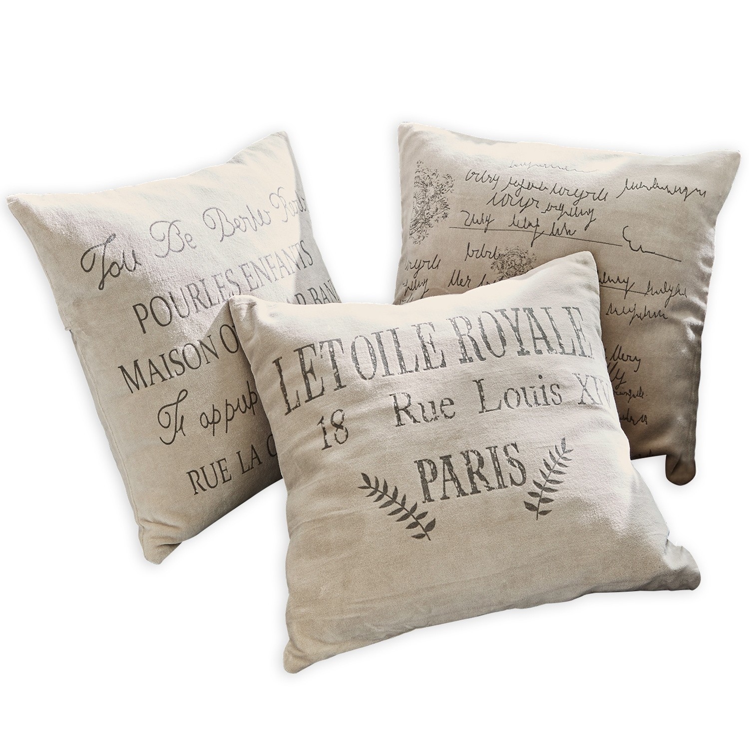 Lot de 3 housses de coussins Enfants royales