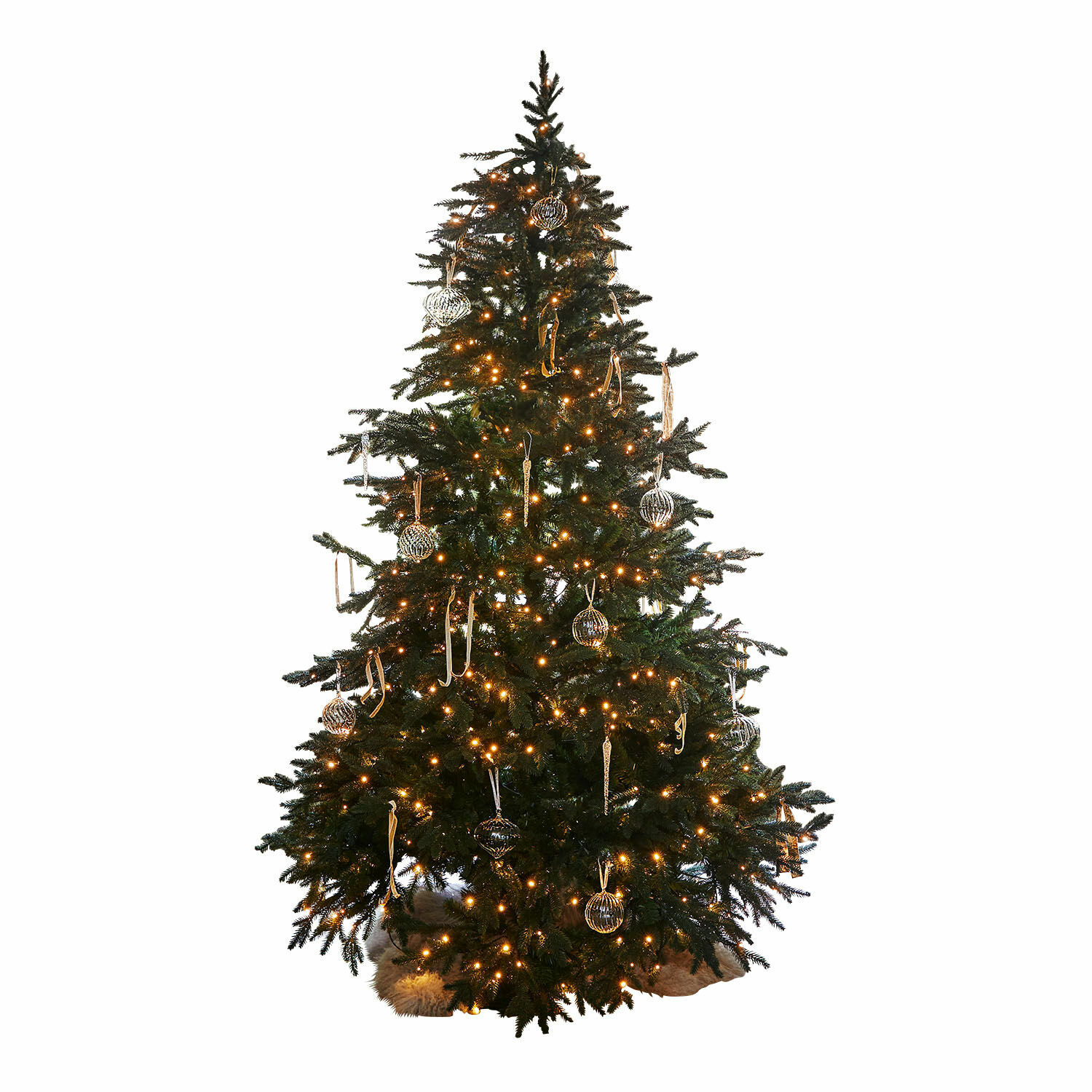 Sapin de Noël Celindor Sapin de Noël décoré avec aiguilles vertes et lumières LED chaudes pour fêtes