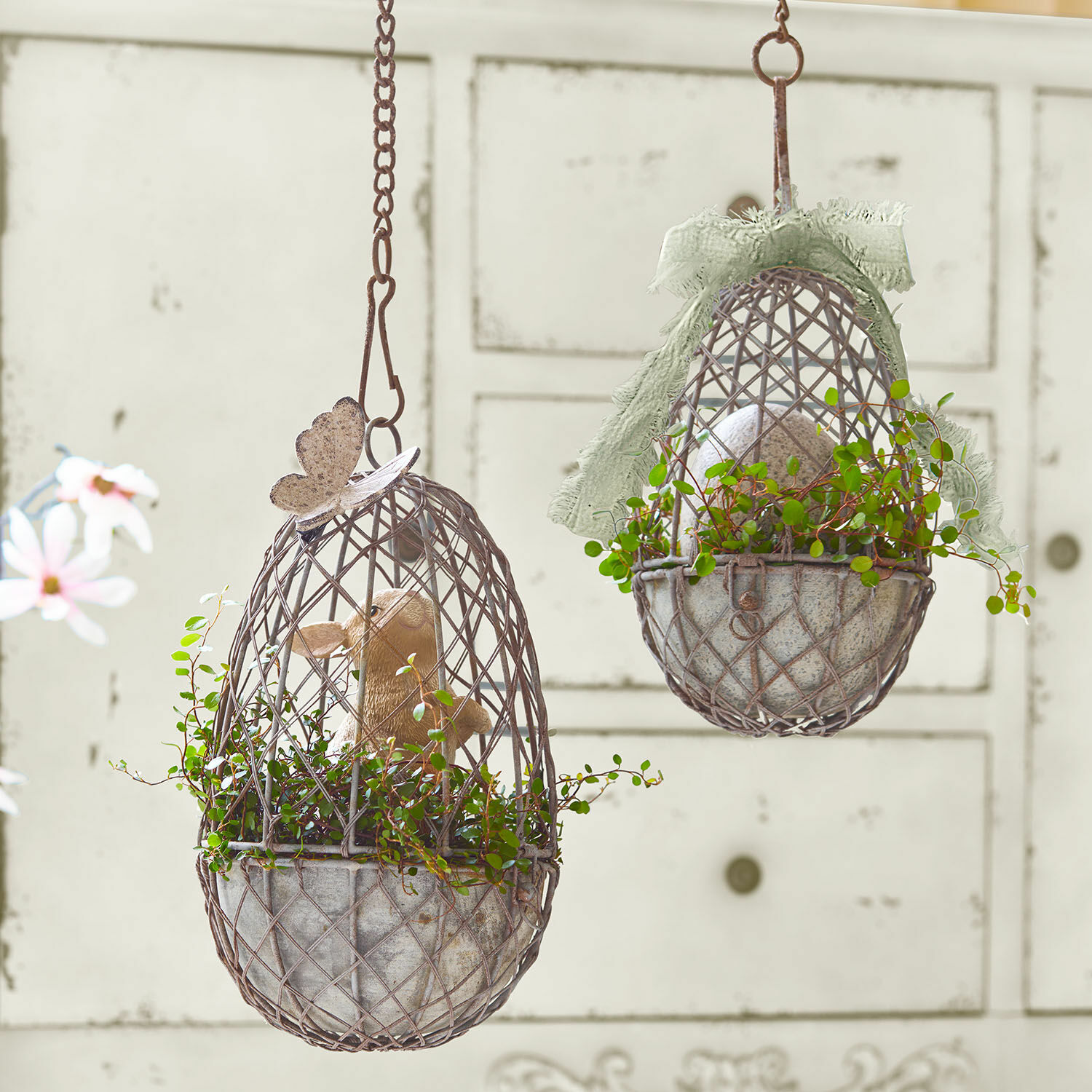 Lot de 2 cages à oiseaux décoratives Eralin