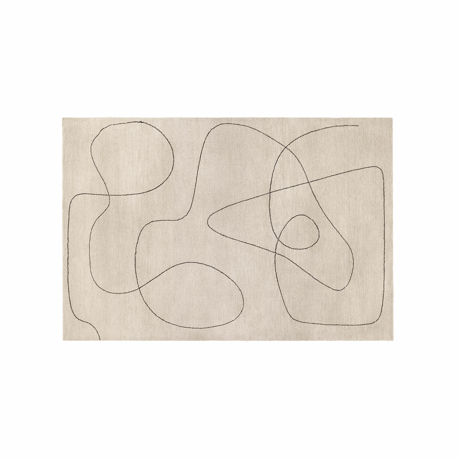 Tapis Lavinois Tapis beige avec motif abstrait noir, matériau doux, design moderne pour salon
