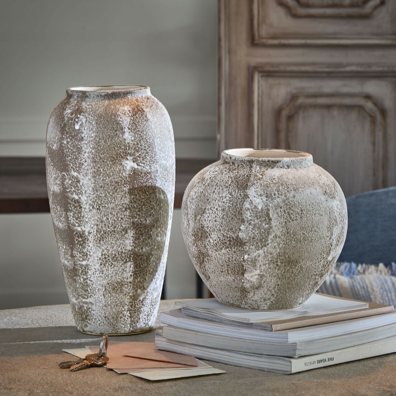 Lot de 2 vases Ciel d'Opale