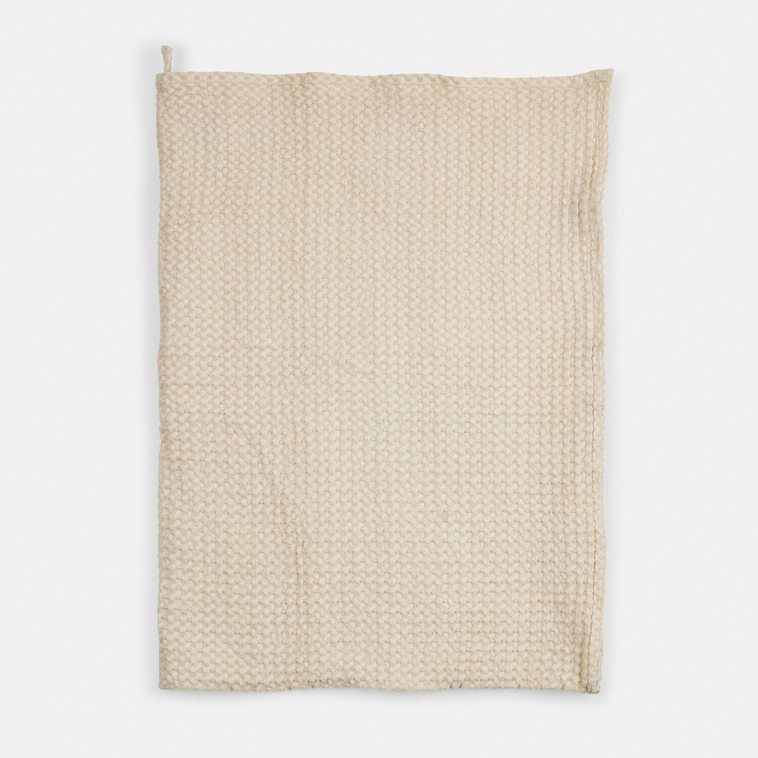 beige Serviette de bain beige Maralei en coton doux avec texture nid d'abeille