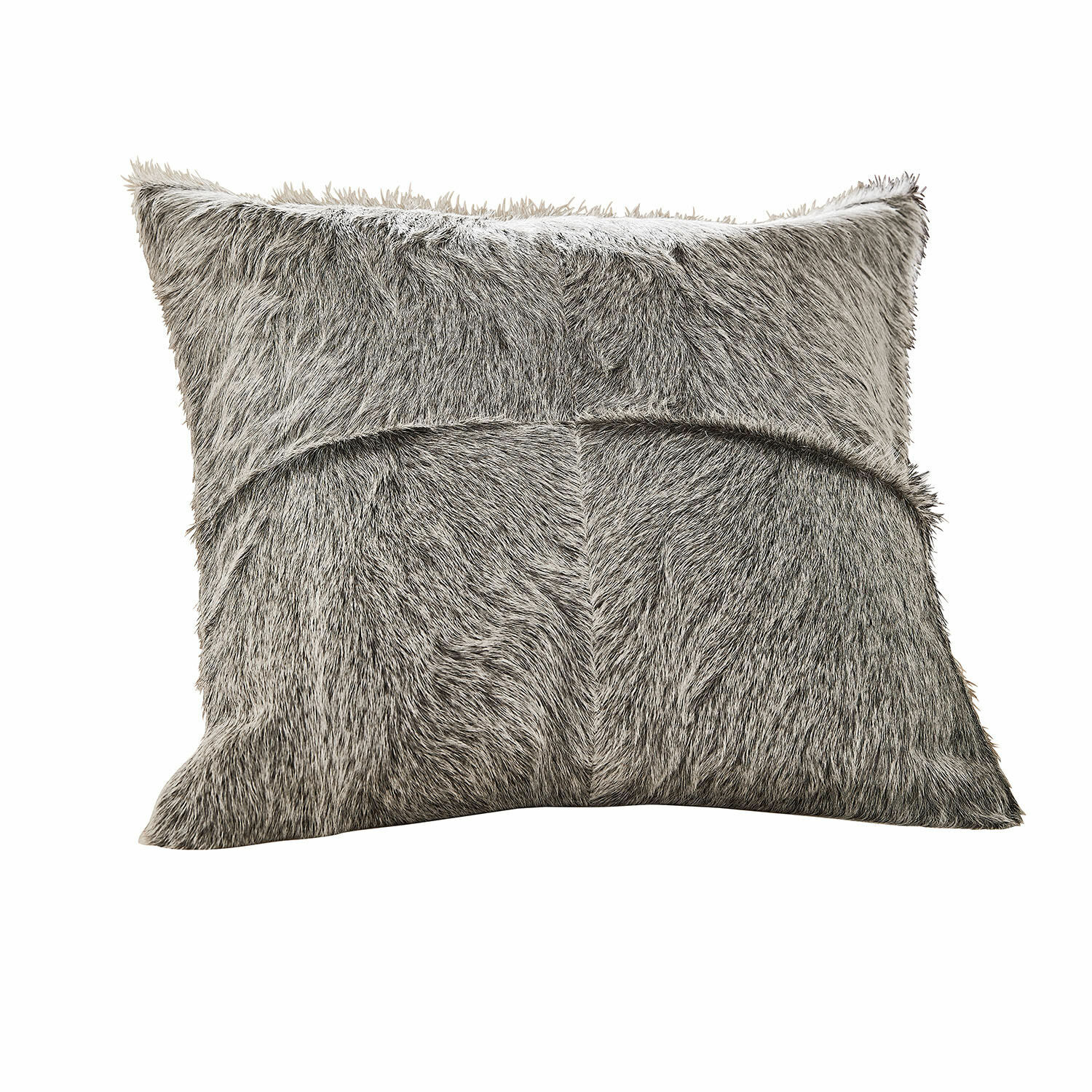 Housse de coussin Nymarion Coussin décoratif en fausse fourrure grise douce, parfait pour une ambiance naturelle et cosy