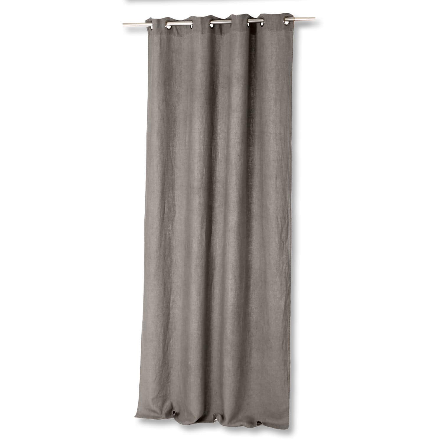 gris Rideau Salinas gris en lin avec œillets métalliques, décoration de fenêtre élégante pour salon